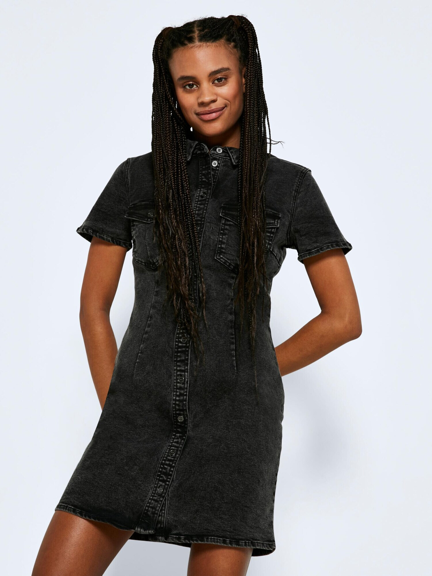 Noisy may Rochie tip bluză 'Joy' negru denim - Pled.ro