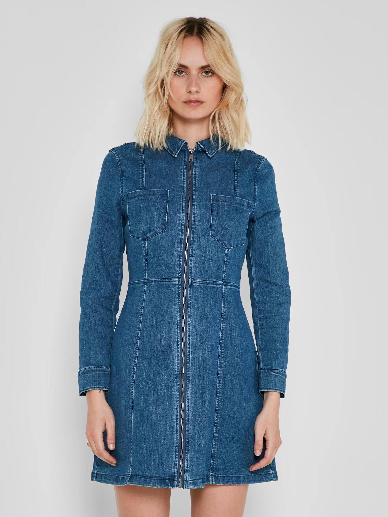 Noisy may Rochie tip bluză 'Lisa' albastru denim - Pled.ro