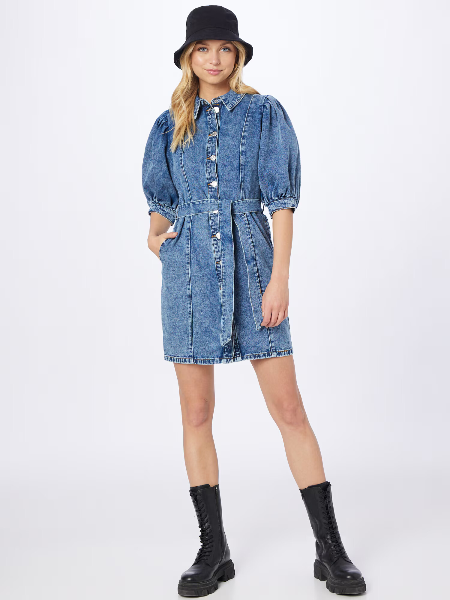 Noisy may Rochie tip bluză 'Reya' albastru denim - Pled.ro