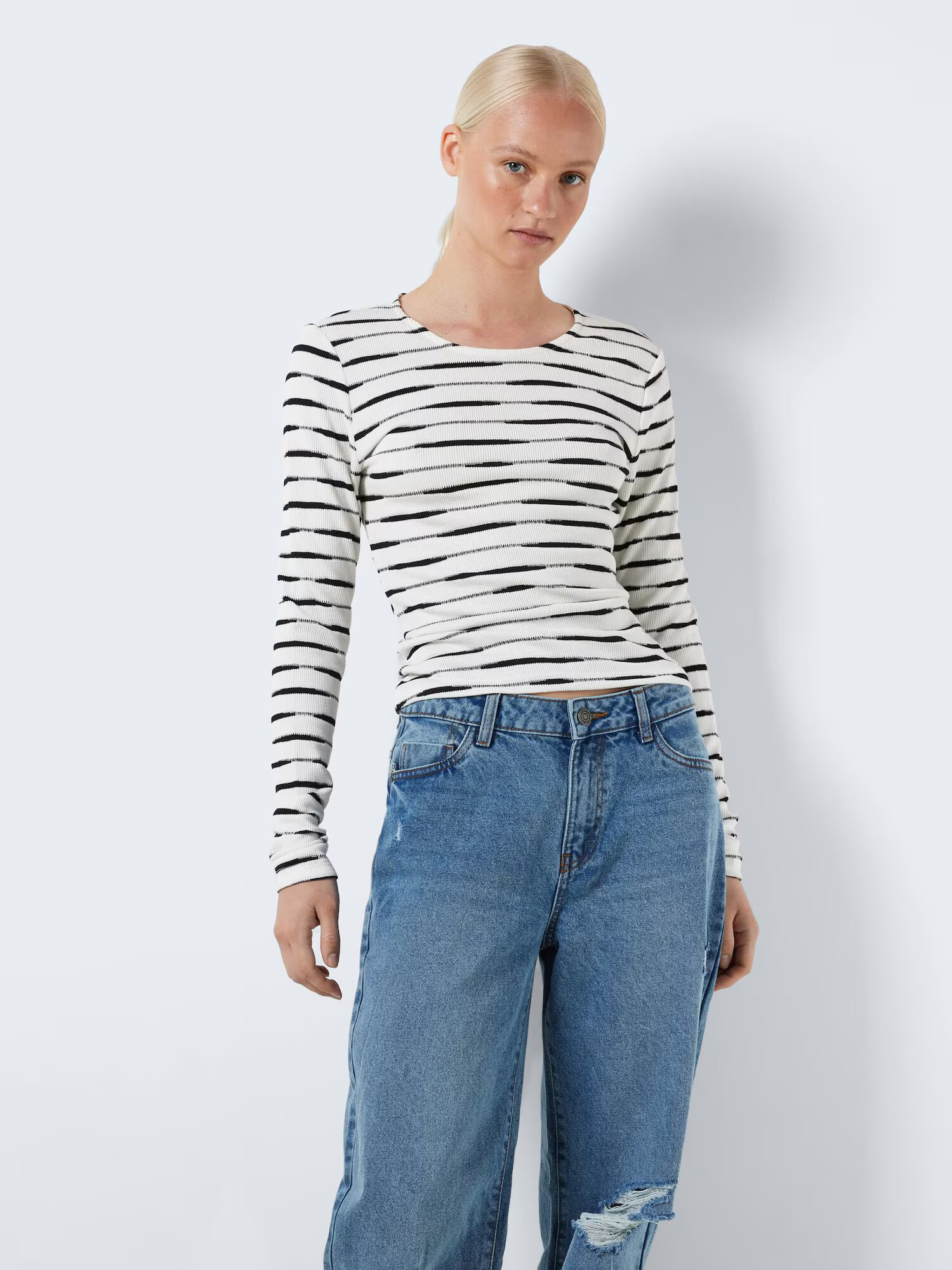 Noisy may Tricou 'Malina' negru / alb - Pled.ro