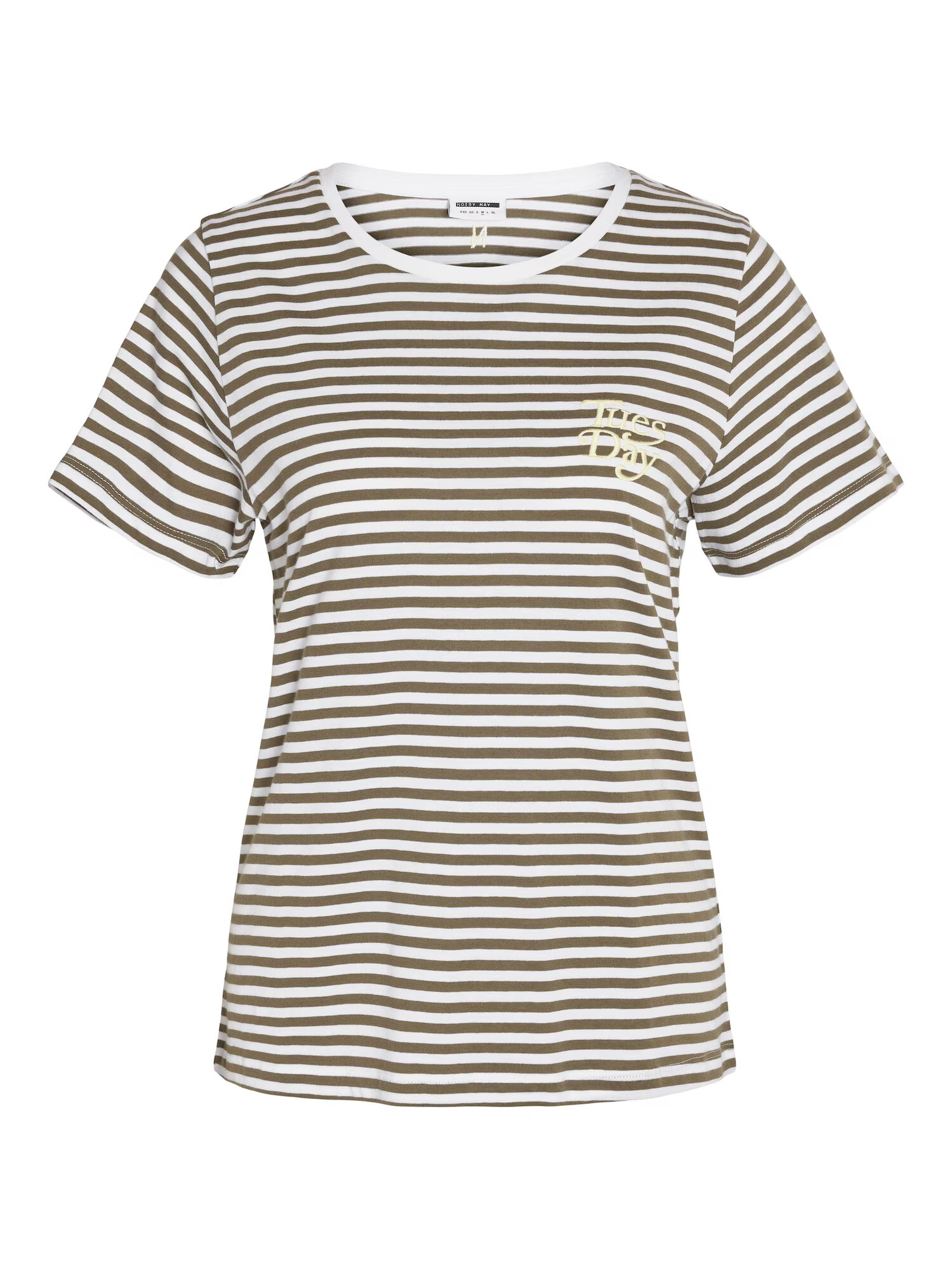 Noisy may Tricou 'NATE WEEKDAISY' galben deschis / oliv / alb - Pled.ro