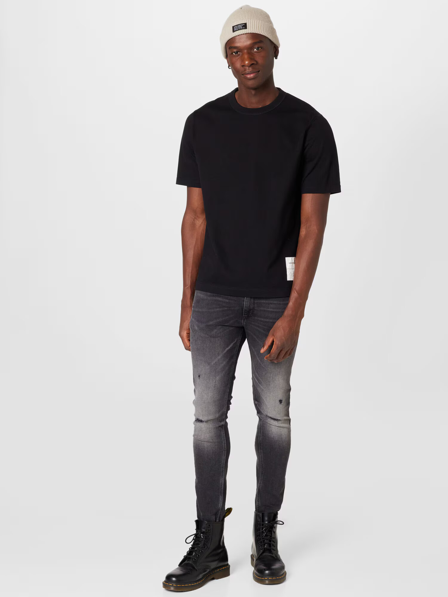 NORSE PROJECTS Tricou 'Holger' negru / alb - Pled.ro