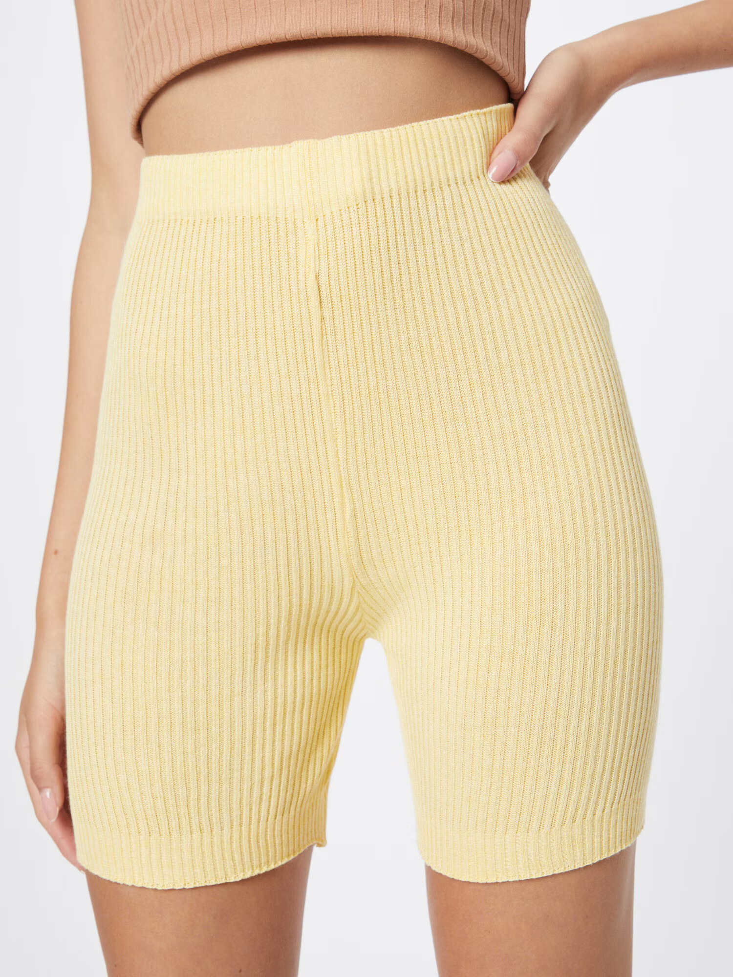 NU-IN Pantaloni galben pastel - Pled.ro