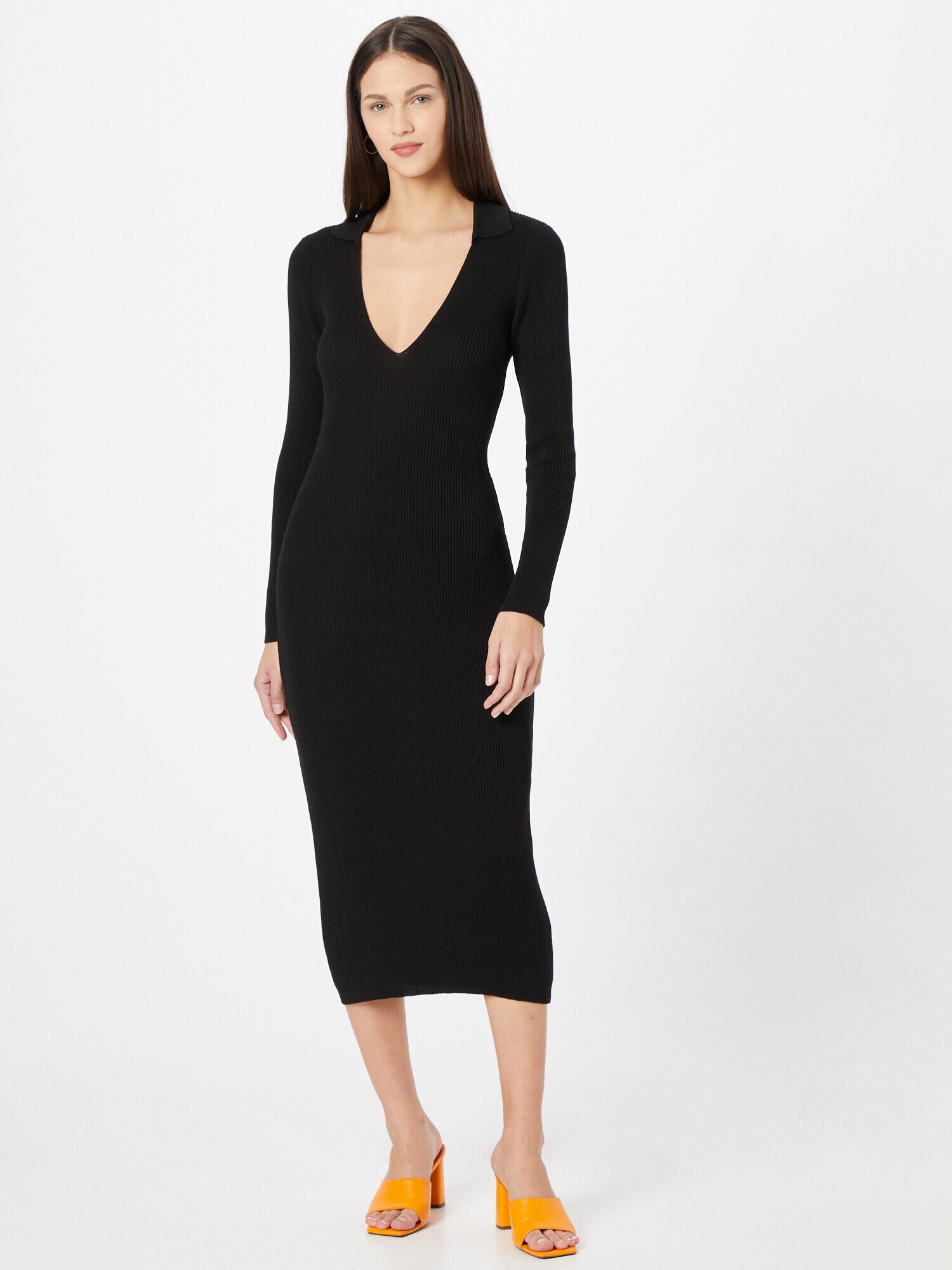 NU-IN Rochie tricotat 'Collar' negru - Pled.ro