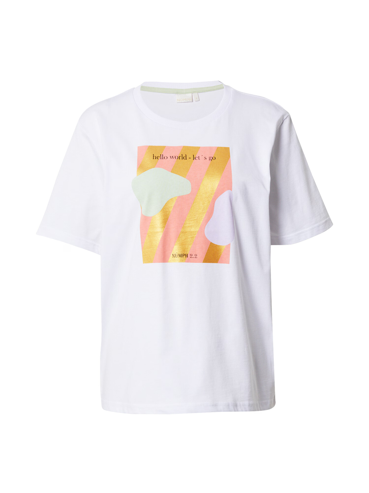 NÜMPH Tricou 'NUDEVORA' galben auriu / verde pastel / rosé / negru / alb - Pled.ro