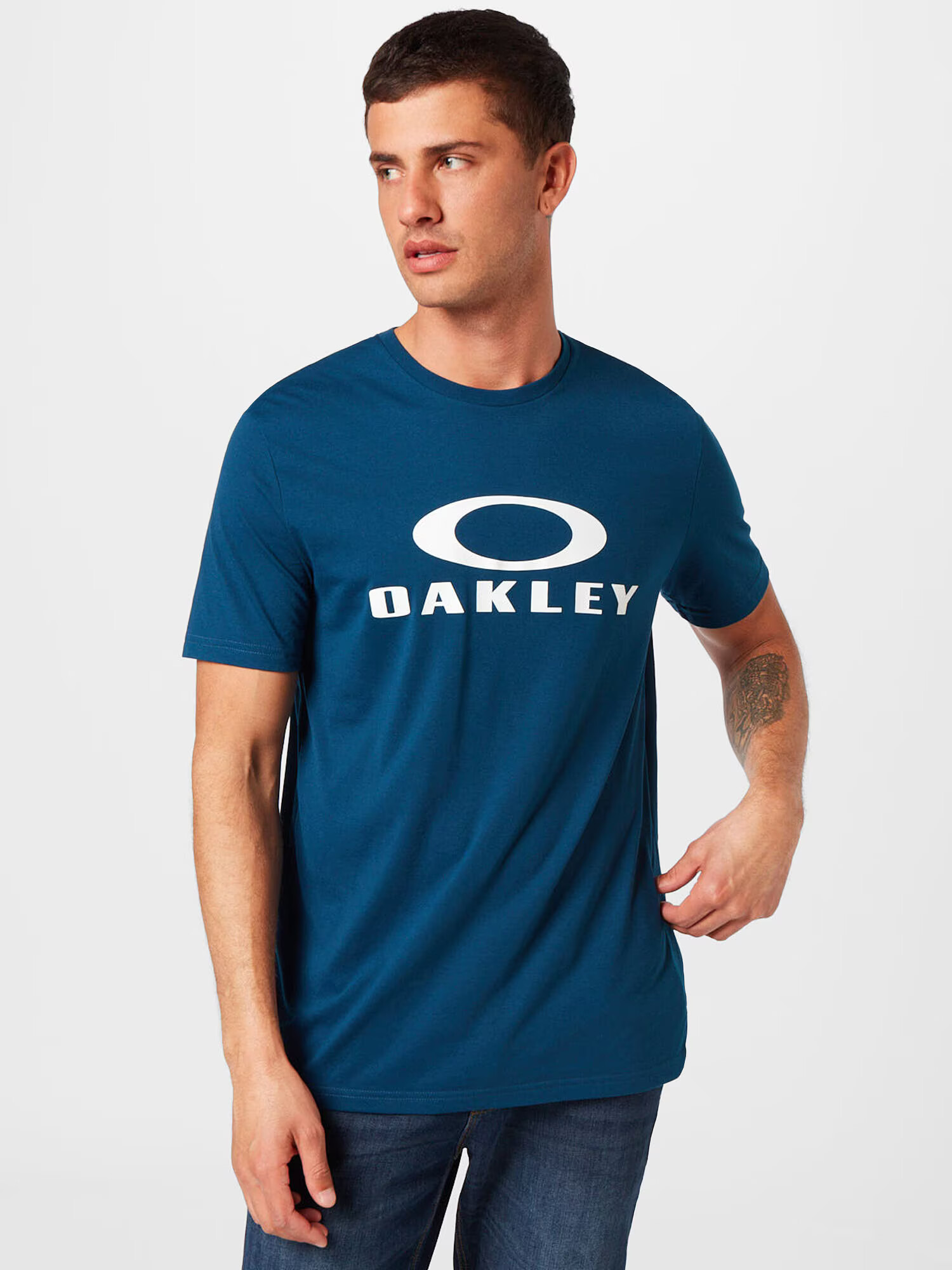 OAKLEY Tricou funcțional 'O BARK' albastru închis / alb - Pled.ro