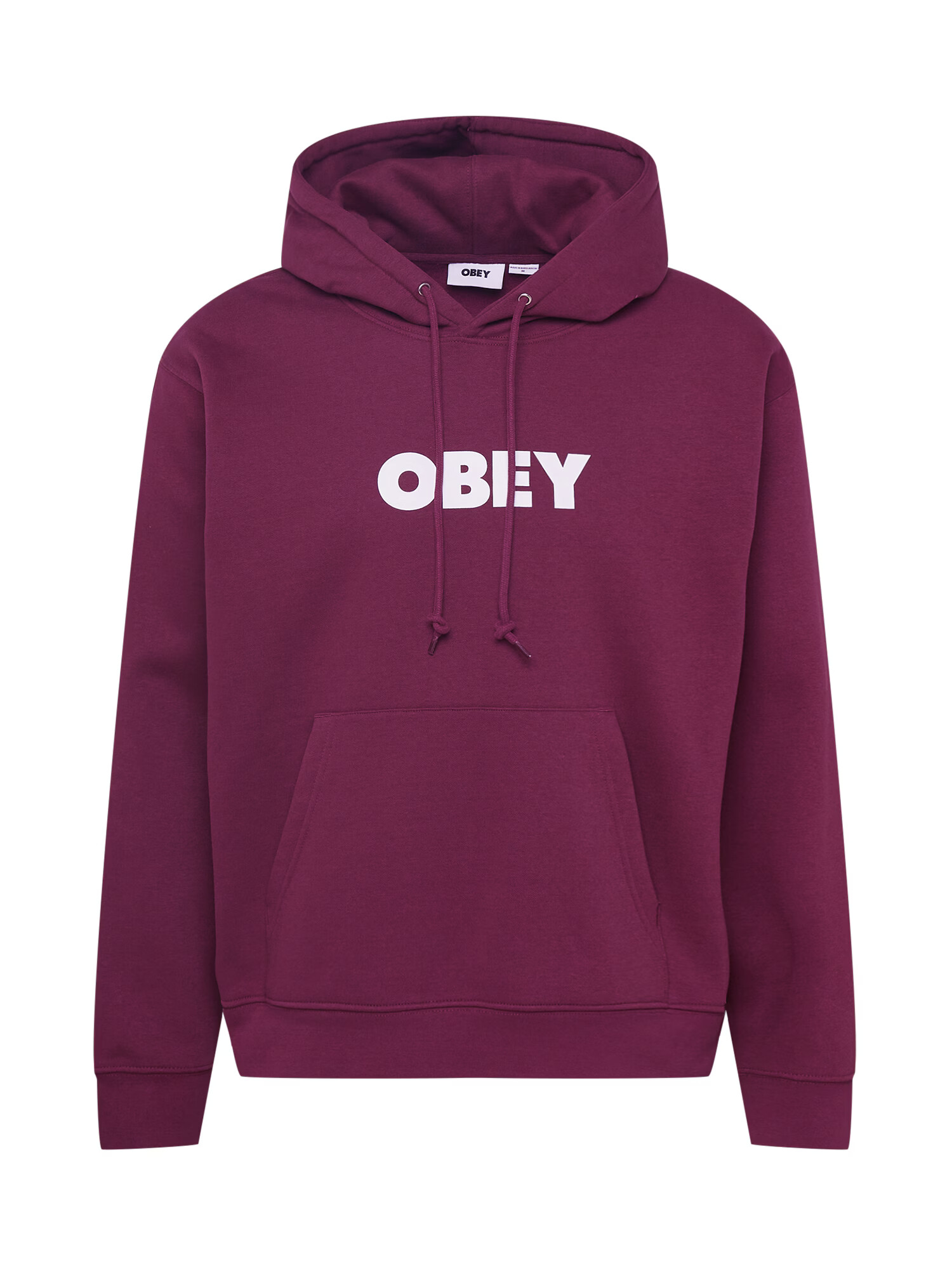 Obey Bluză de molton roșu burgundy / alb - Pled.ro