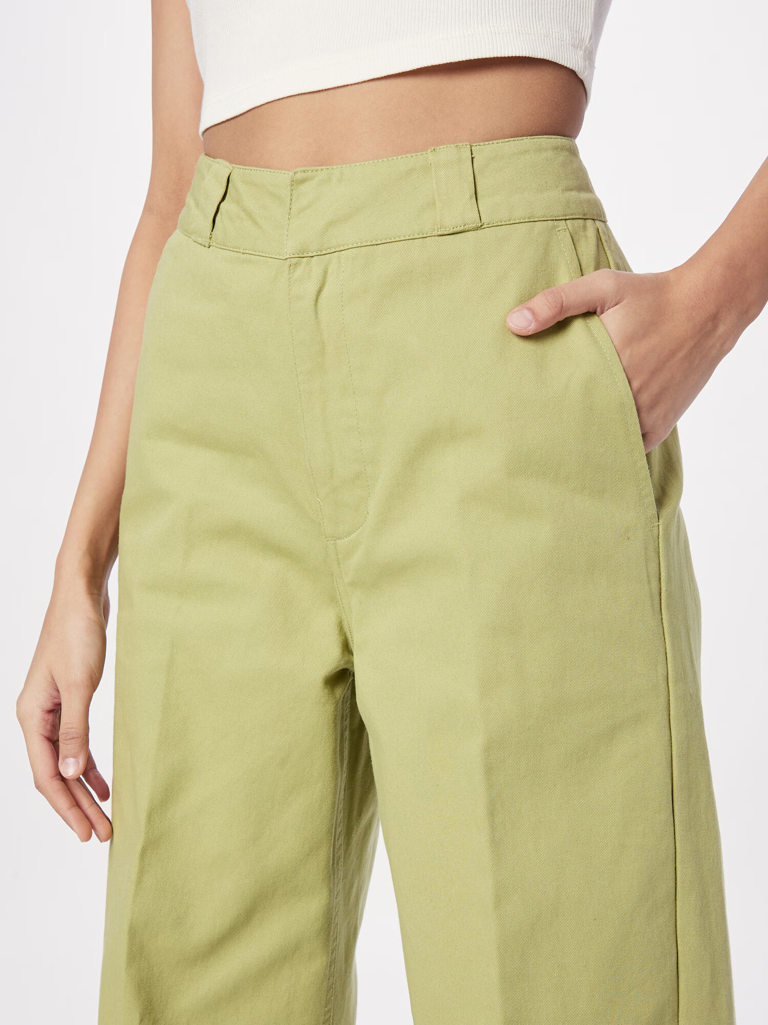 Obey Pantaloni cu dungă 'MILA' verde deschis - Pled.ro