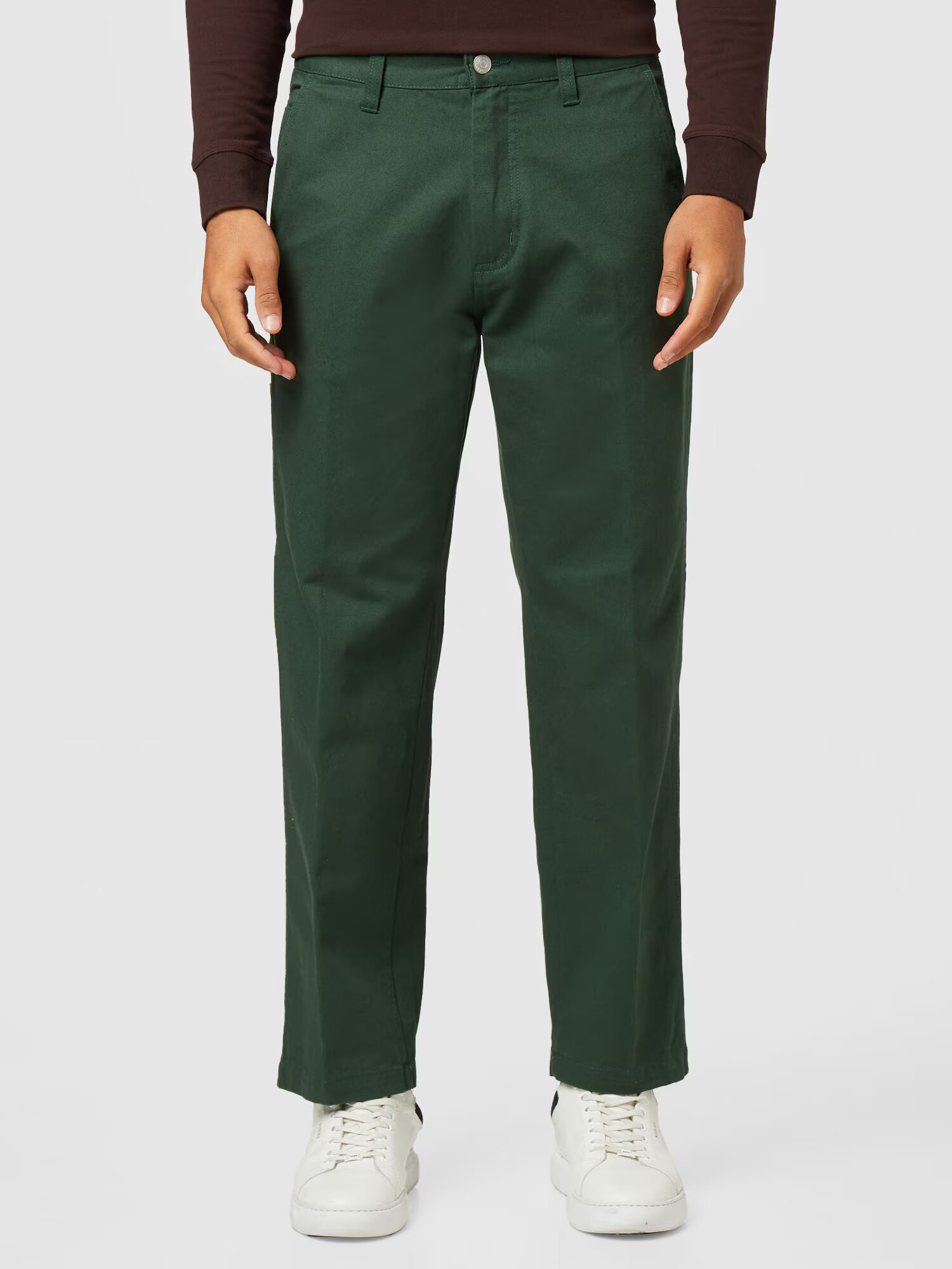 Obey Pantaloni cu dungă verde - Pled.ro