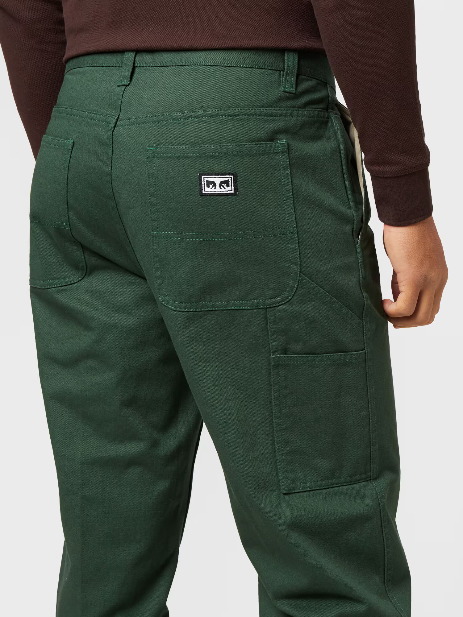 Obey Pantaloni cu dungă verde - Pled.ro