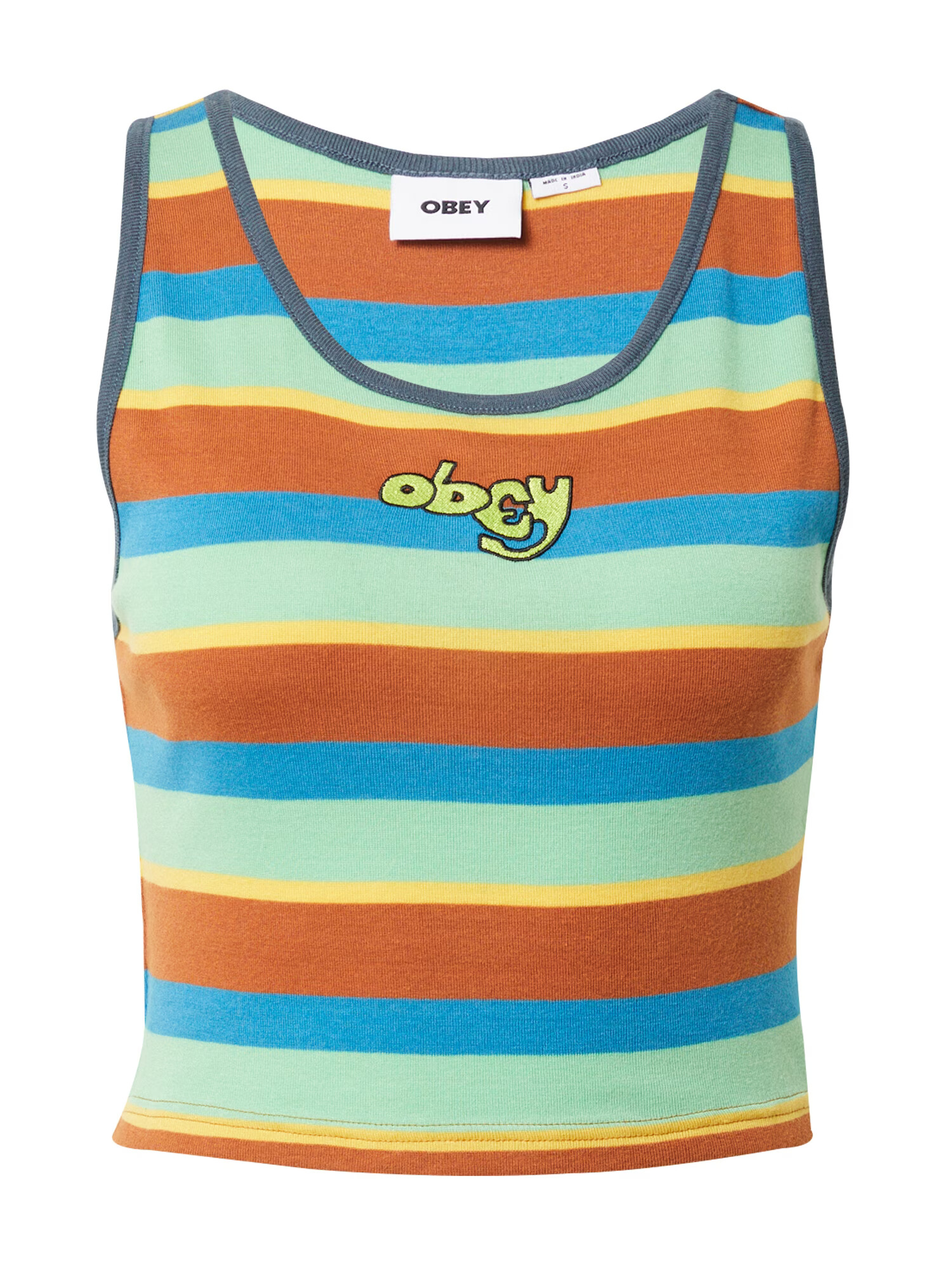 Obey Top 'MIA' azur / ocru / galben / verde mentă - Pled.ro