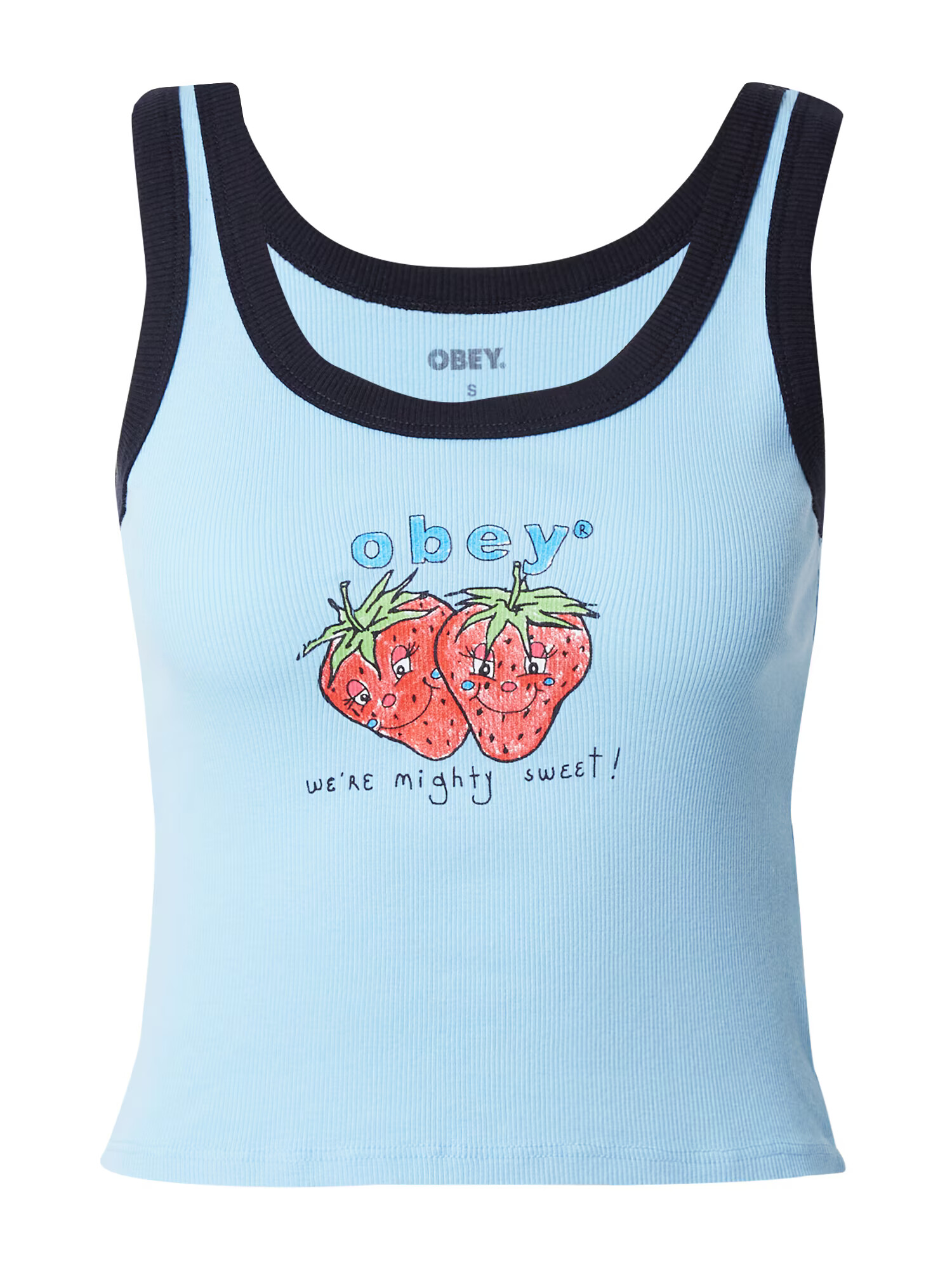 Obey Top 'WE’RE MIGHTY SWEET' bleumarin / azuriu / verde deschis / roșu - Pled.ro