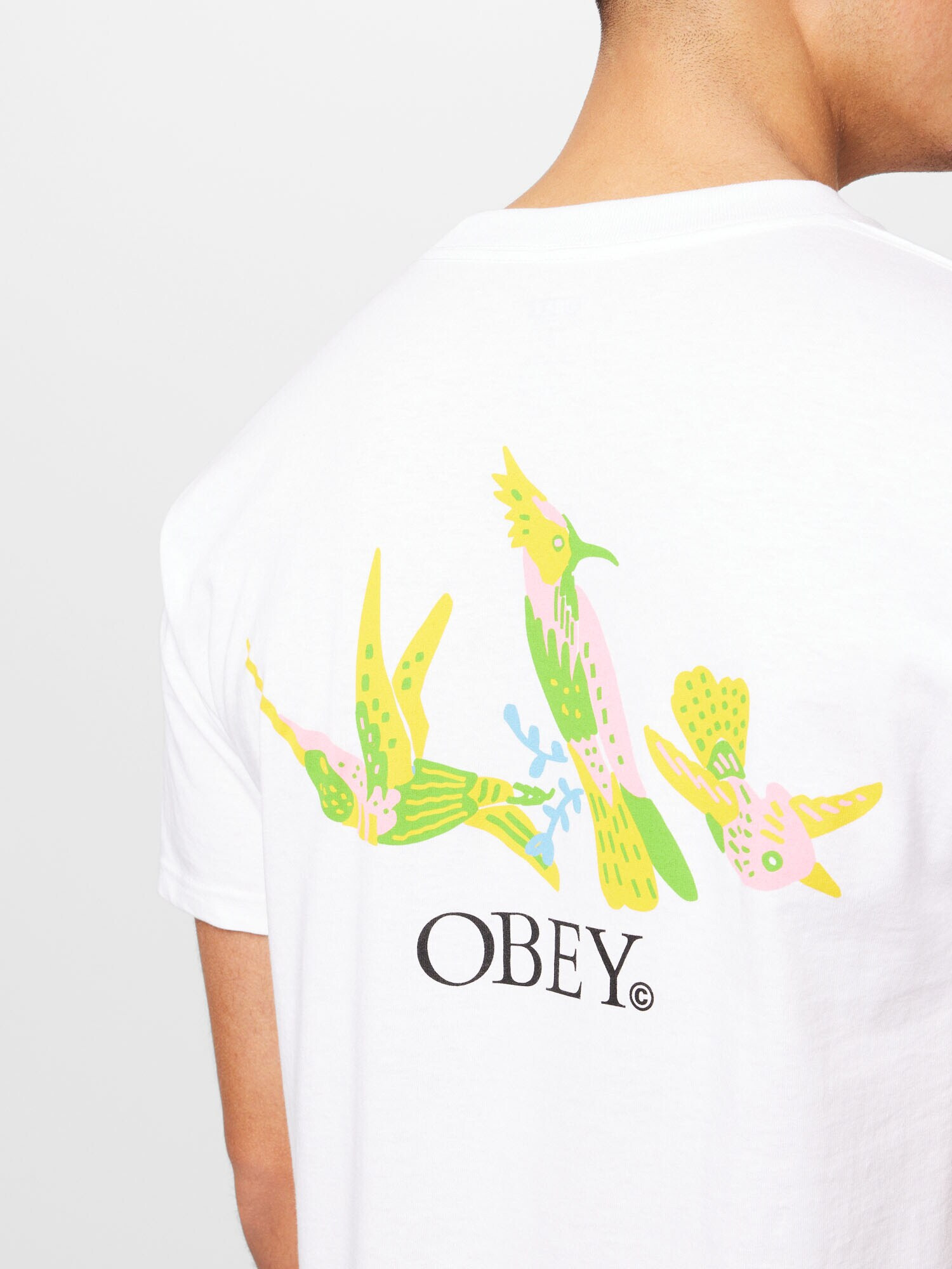 Obey Tricou verde deschis / roz / negru / alb - Pled.ro