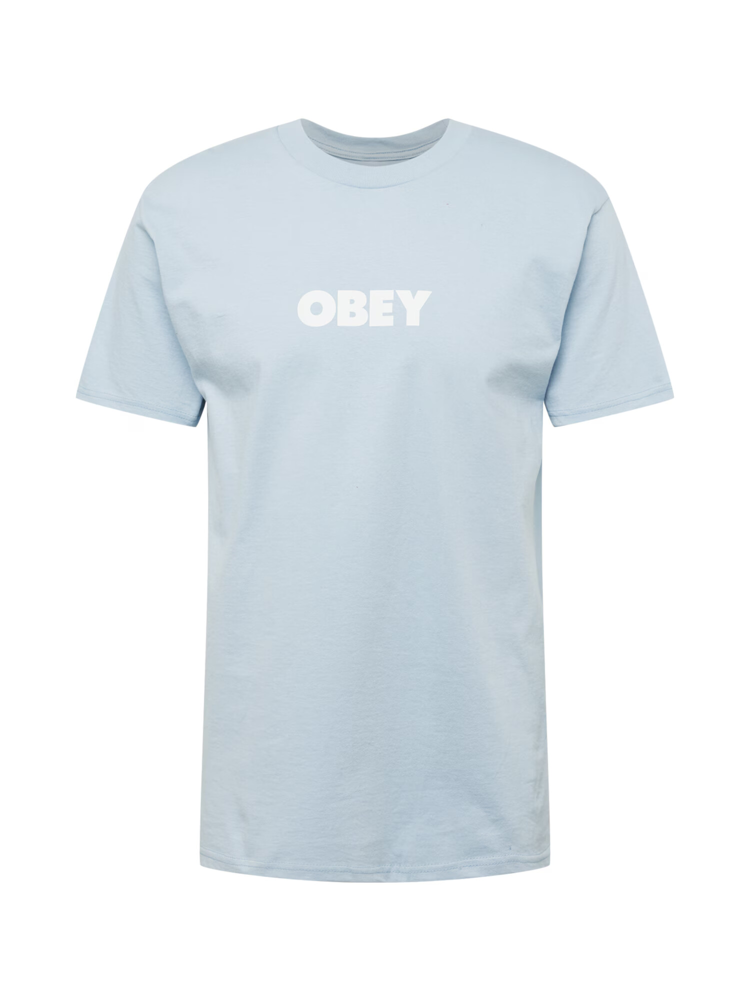 Obey Tricou 'BOLD' albastru deschis / alb - Pled.ro