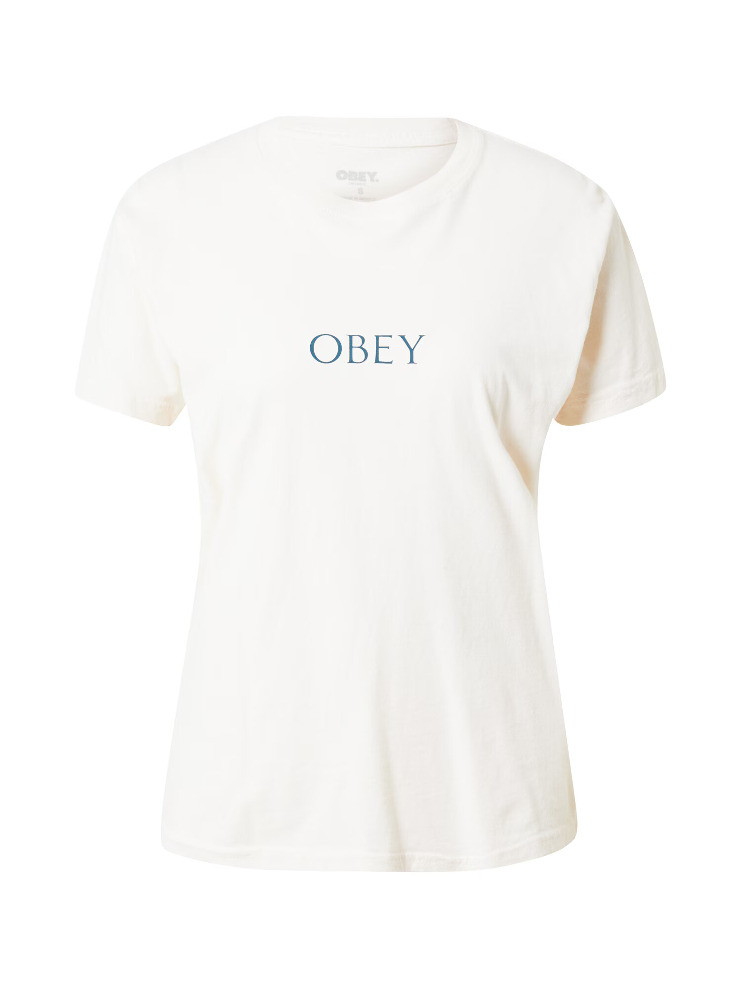 Obey Tricou crem / albastru / portocaliu somon - Pled.ro