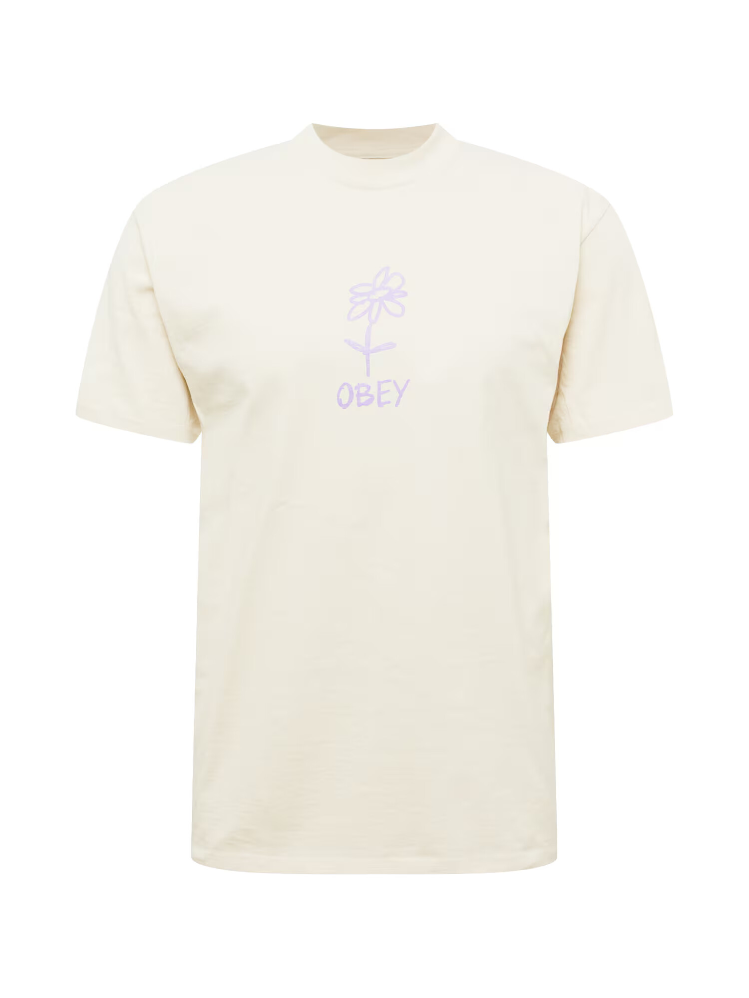 Obey Tricou crem / mov liliachiu - Pled.ro