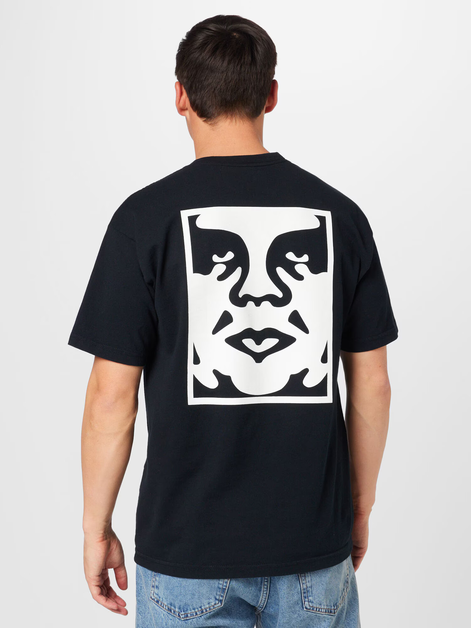 Obey Tricou negru / alb - Pled.ro