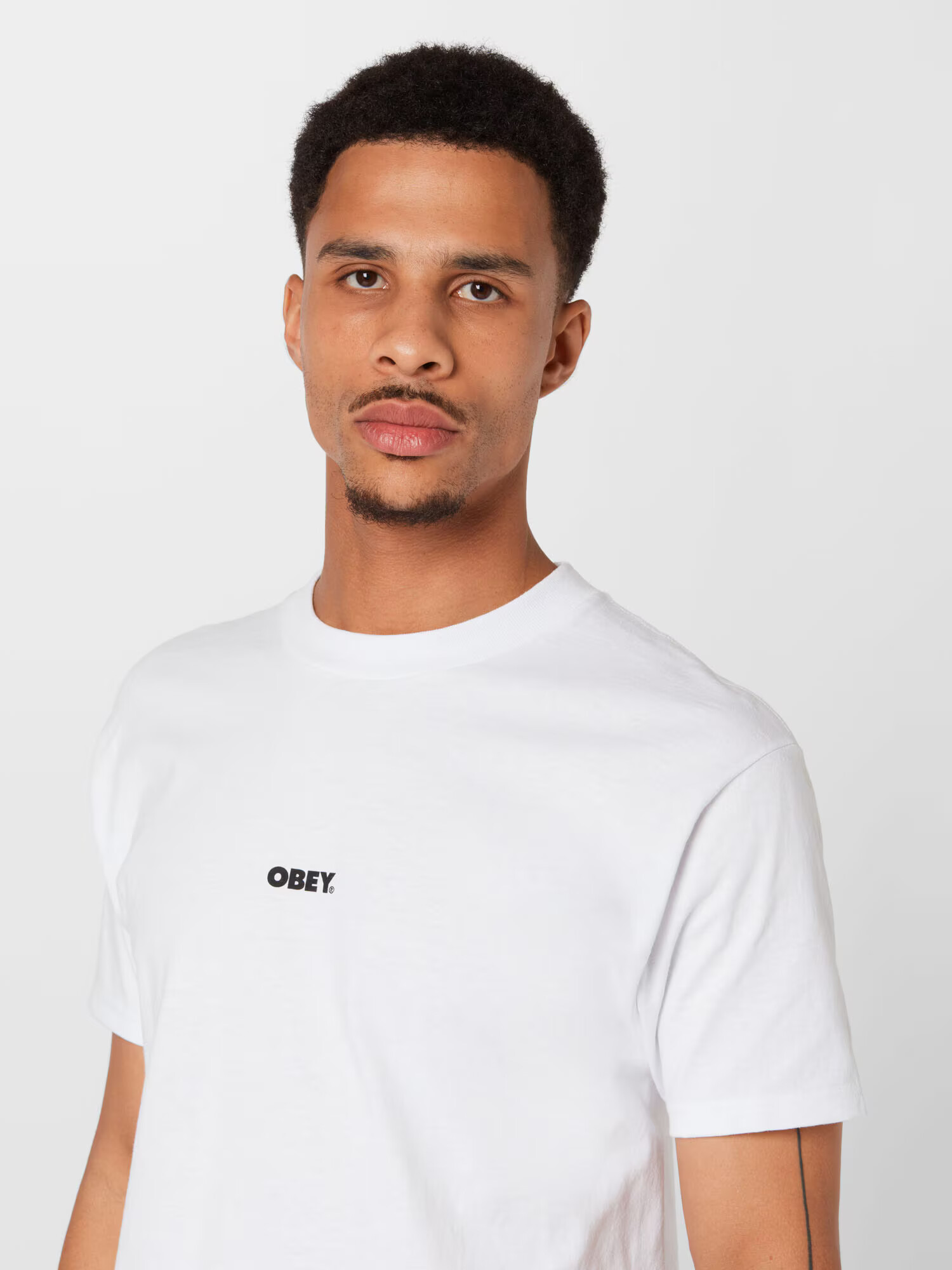 Obey Tricou negru / alb - Pled.ro