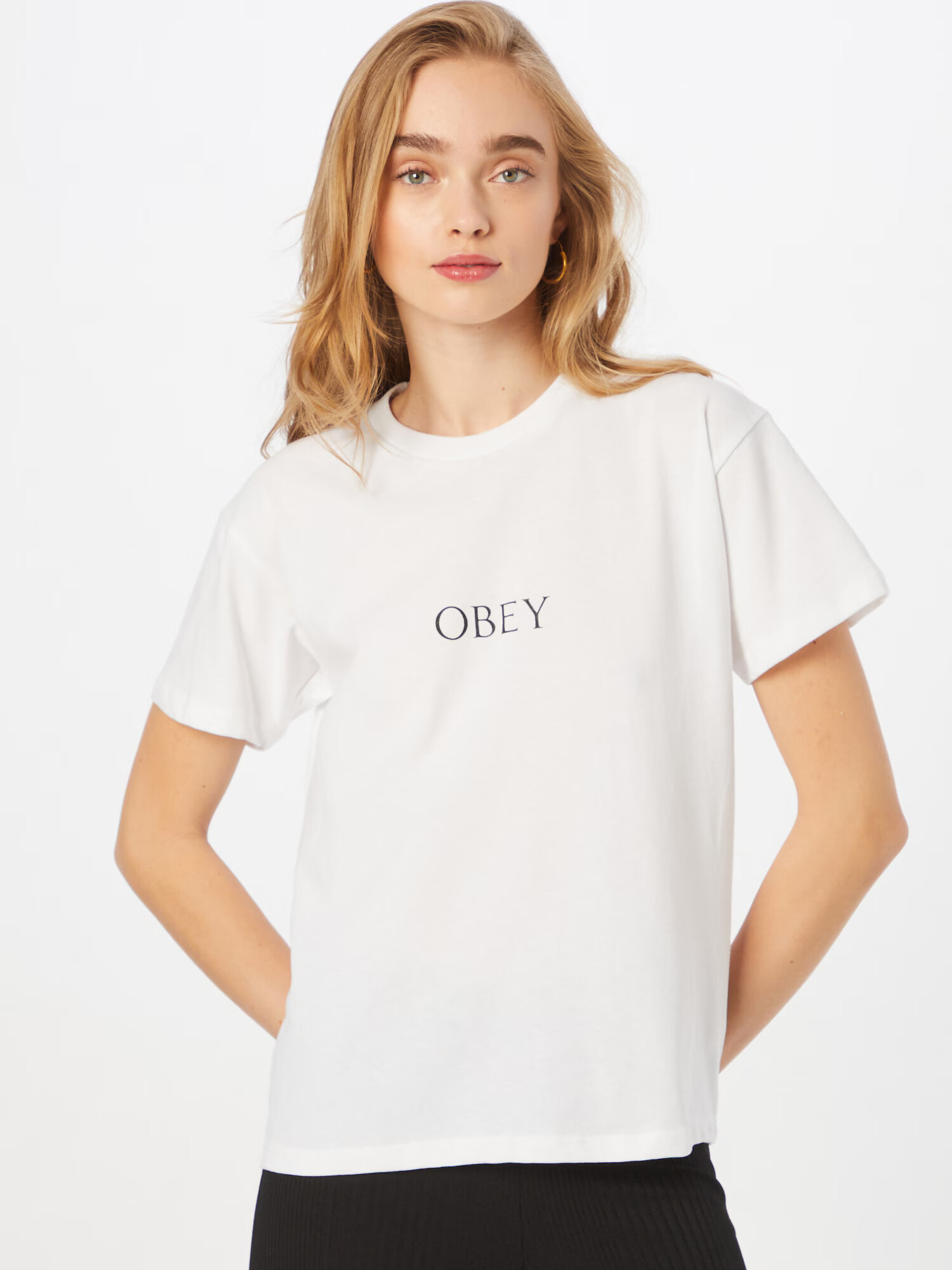 Obey Tricou negru / alb - Pled.ro