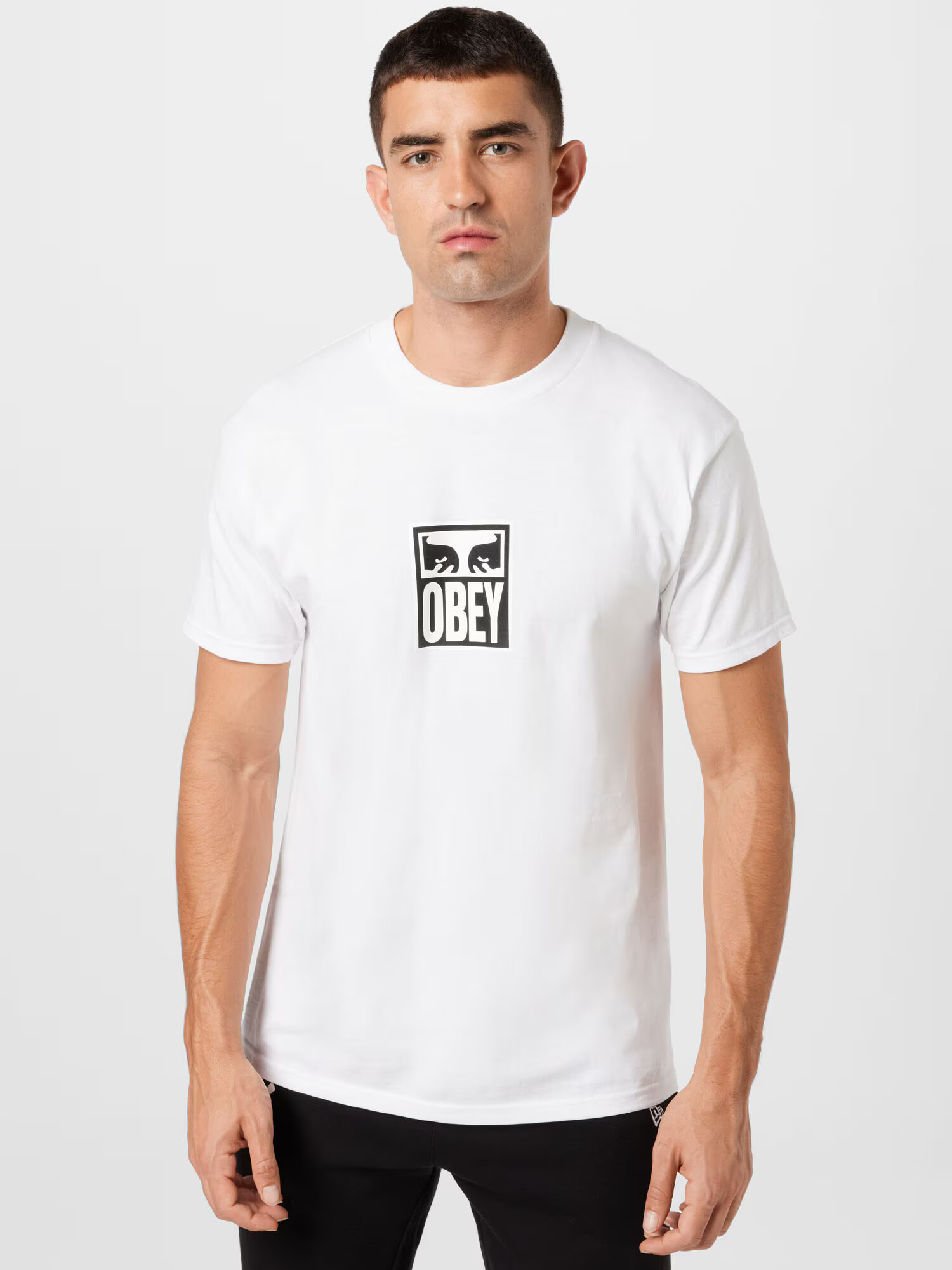 Obey Tricou negru / alb - Pled.ro