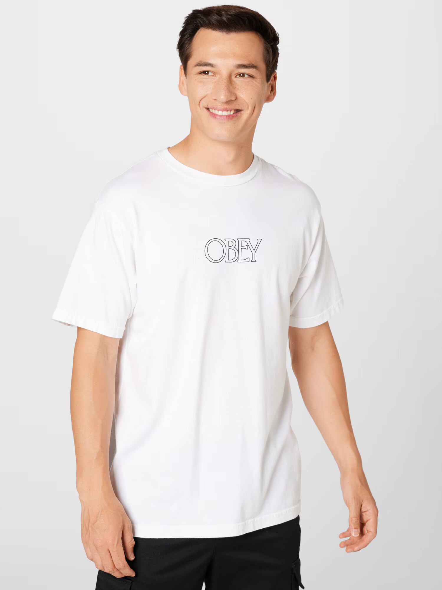 Obey Tricou negru / alb - Pled.ro