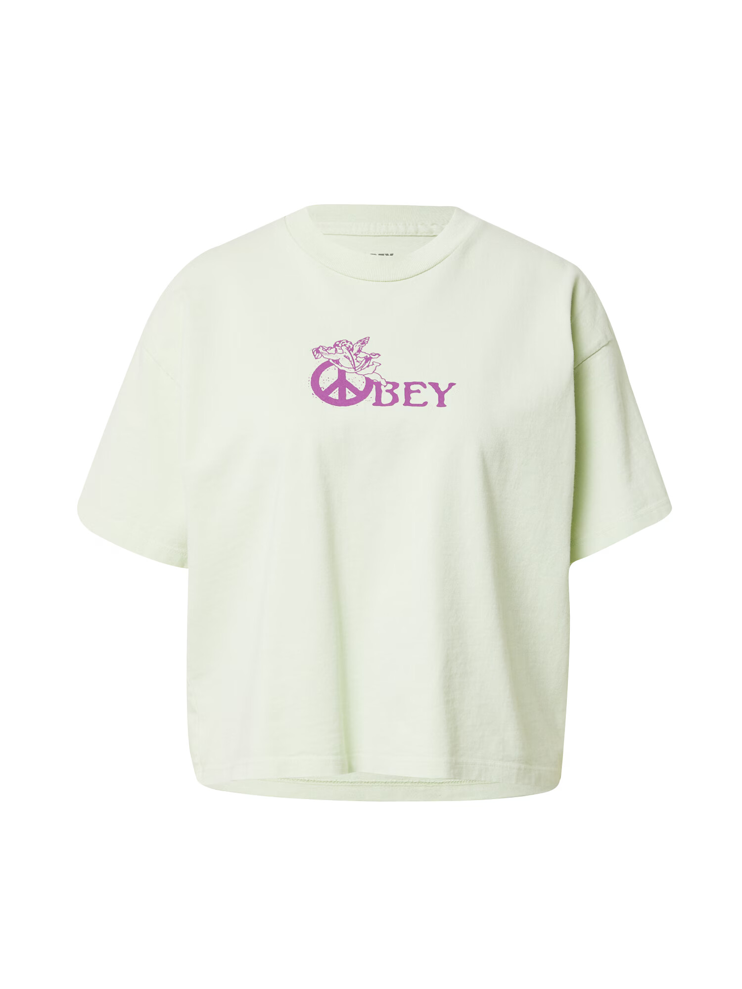 Obey Tricou verde deschis / lila - Pled.ro