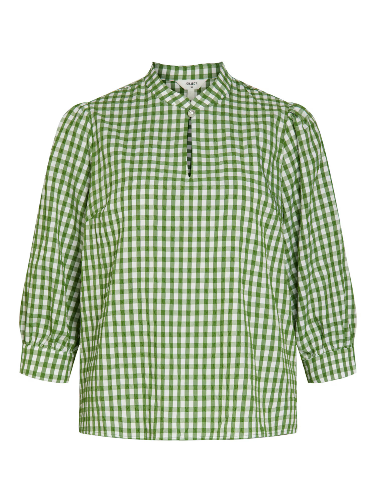 OBJECT Bluză 'Gingham' verde limetă / alb - Pled.ro