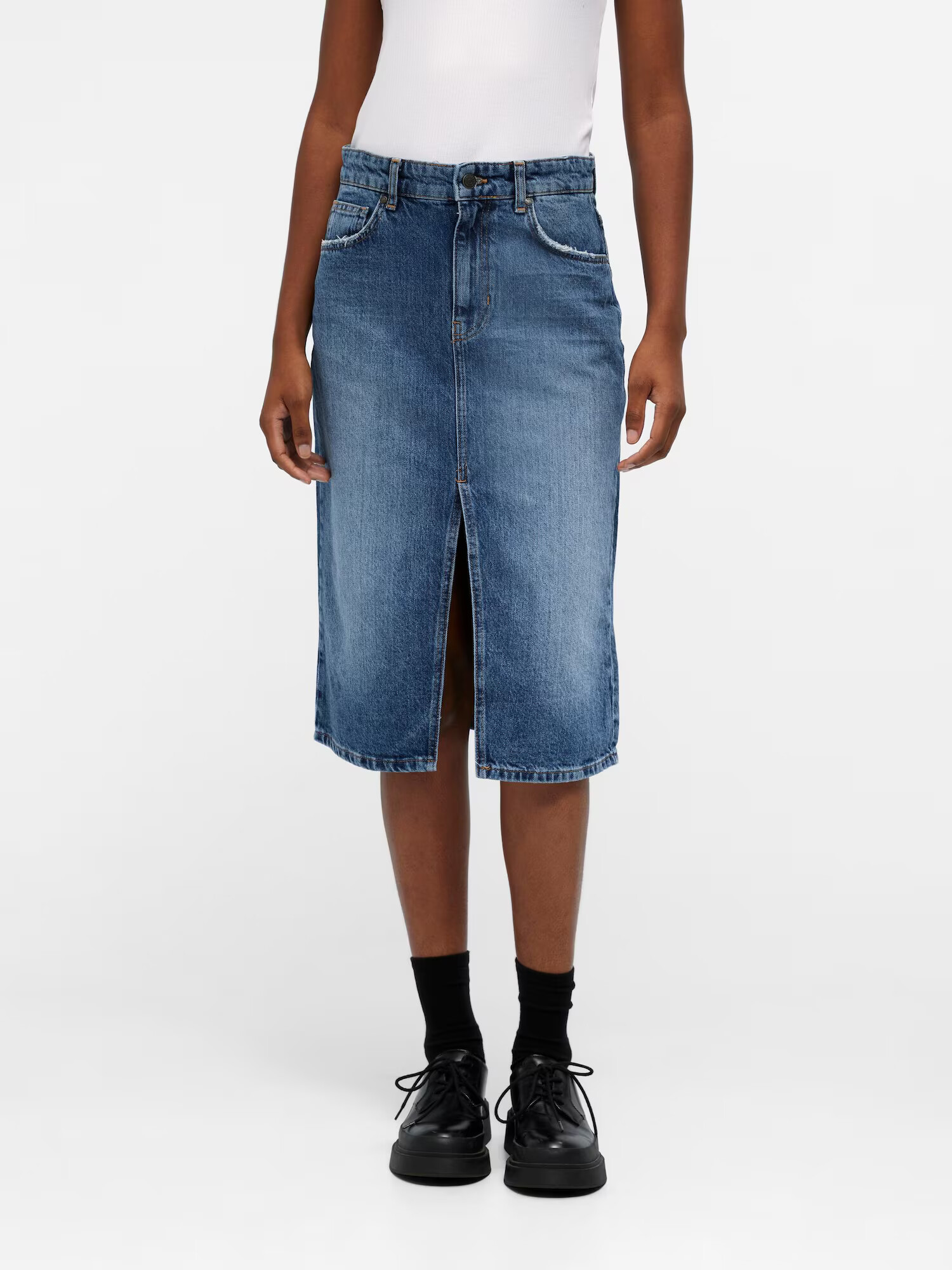 OBJECT Fustă 'HARLOW' albastru denim - Pled.ro