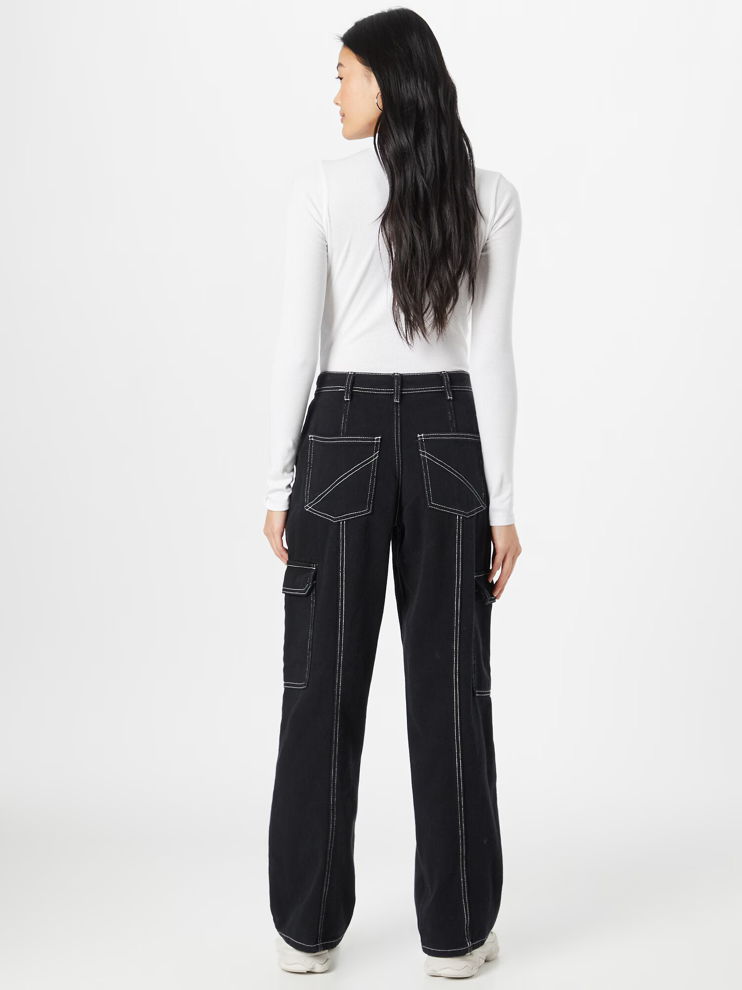 OBJECT Jeans 'Valerie' negru denim / alb - Pled.ro