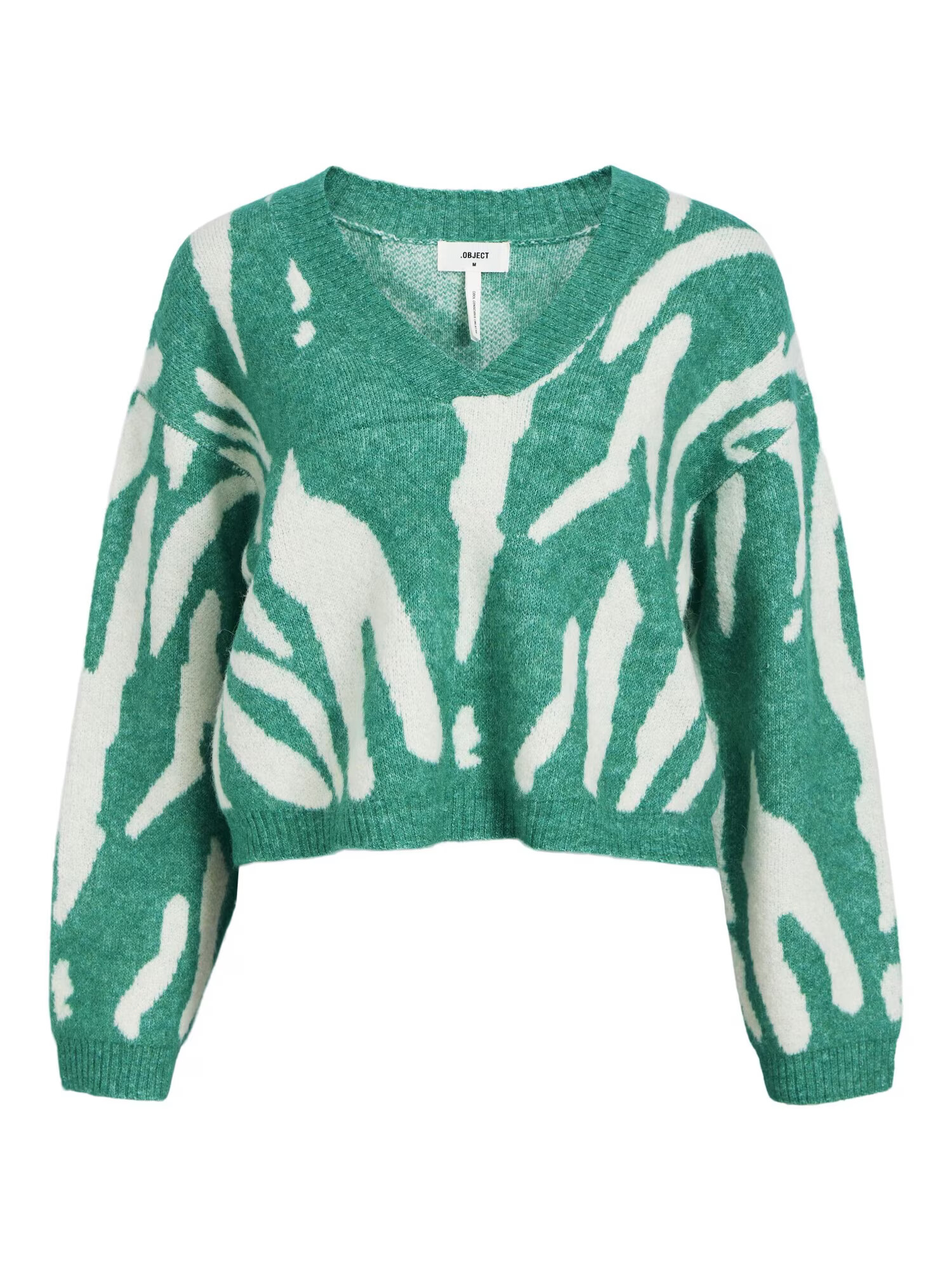 OBJECT Pulover 'LESLIE' crem / verde jad - Pled.ro