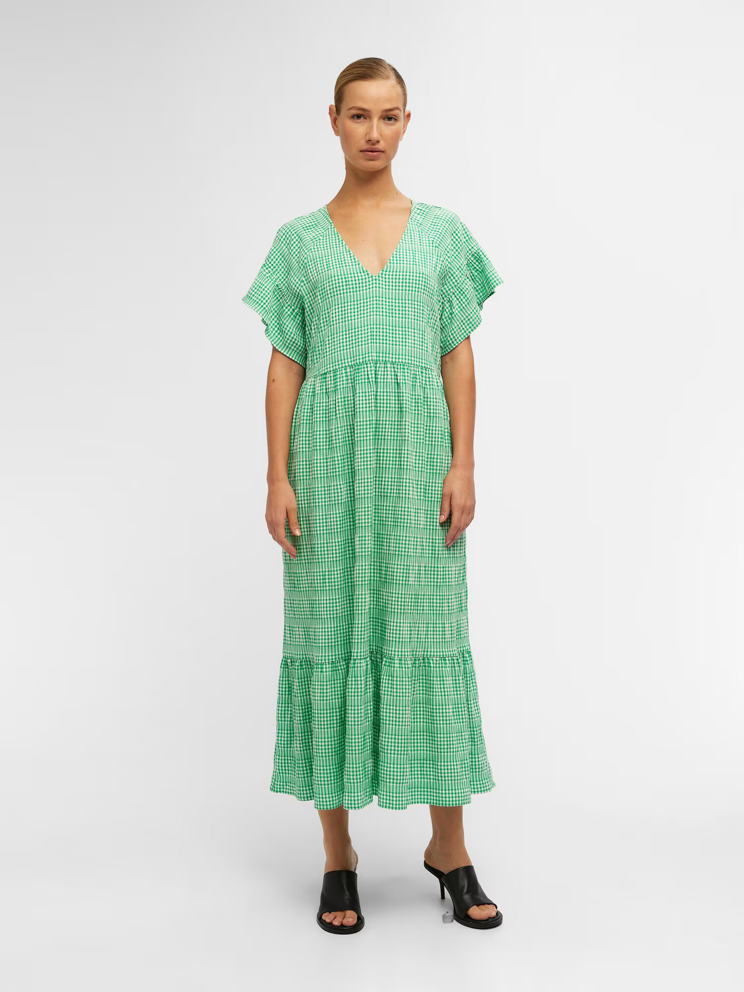 OBJECT Rochie de vară 'AZANA' verde / alb - Pled.ro