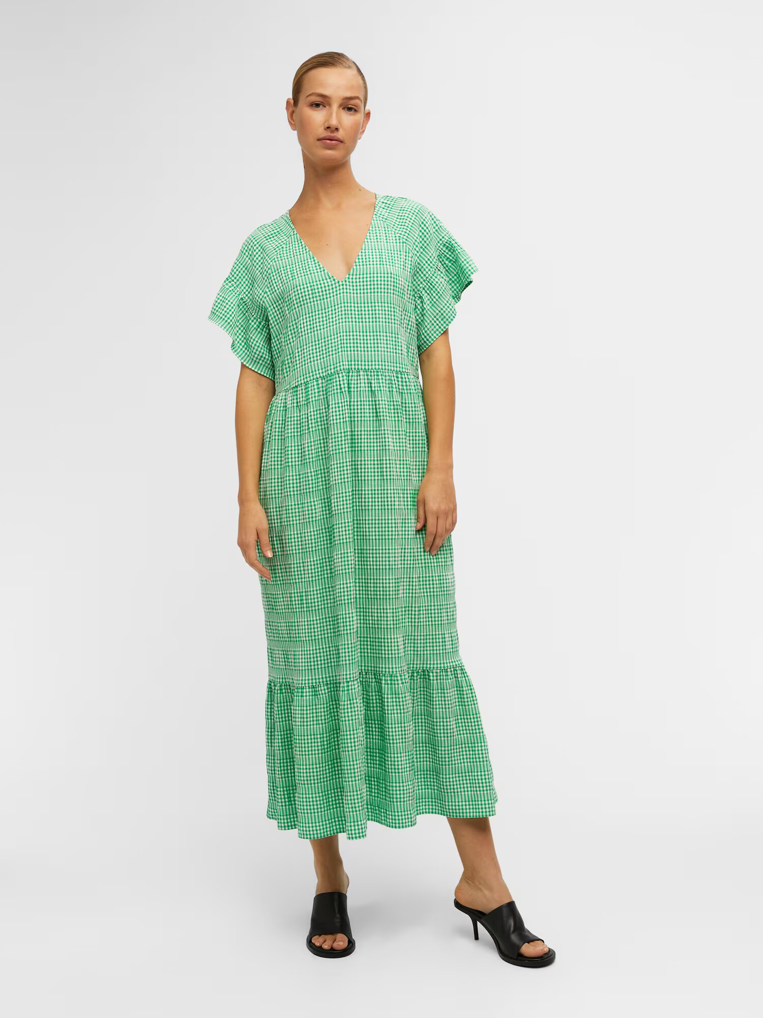 OBJECT Rochie de vară 'AZANA' verde / alb - Pled.ro