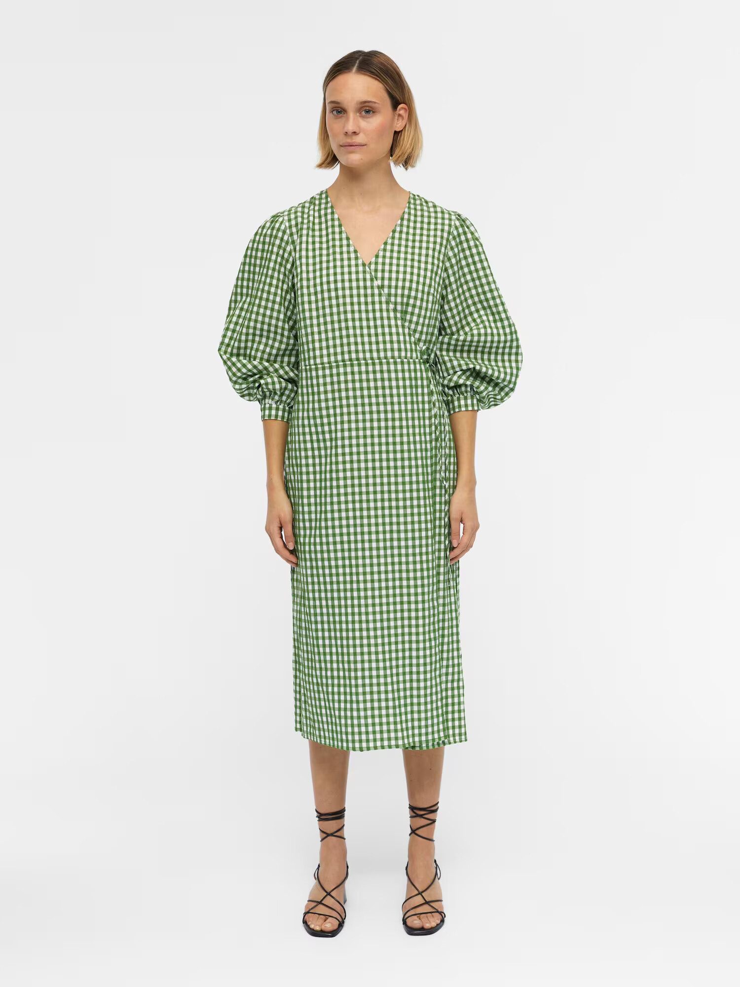 OBJECT Rochie 'Bodil' verde / alb - Pled.ro