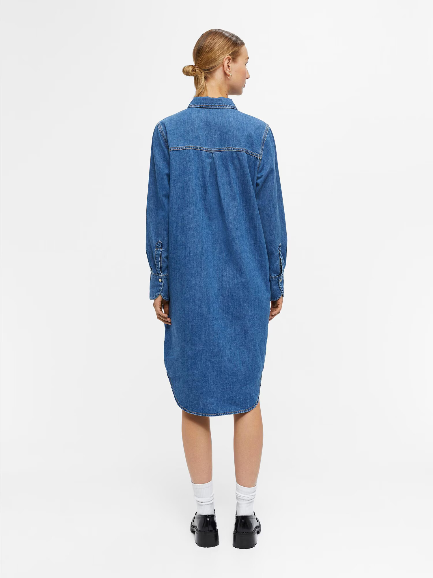 OBJECT Rochie tip bluză 'LAURA' albastru denim - Pled.ro