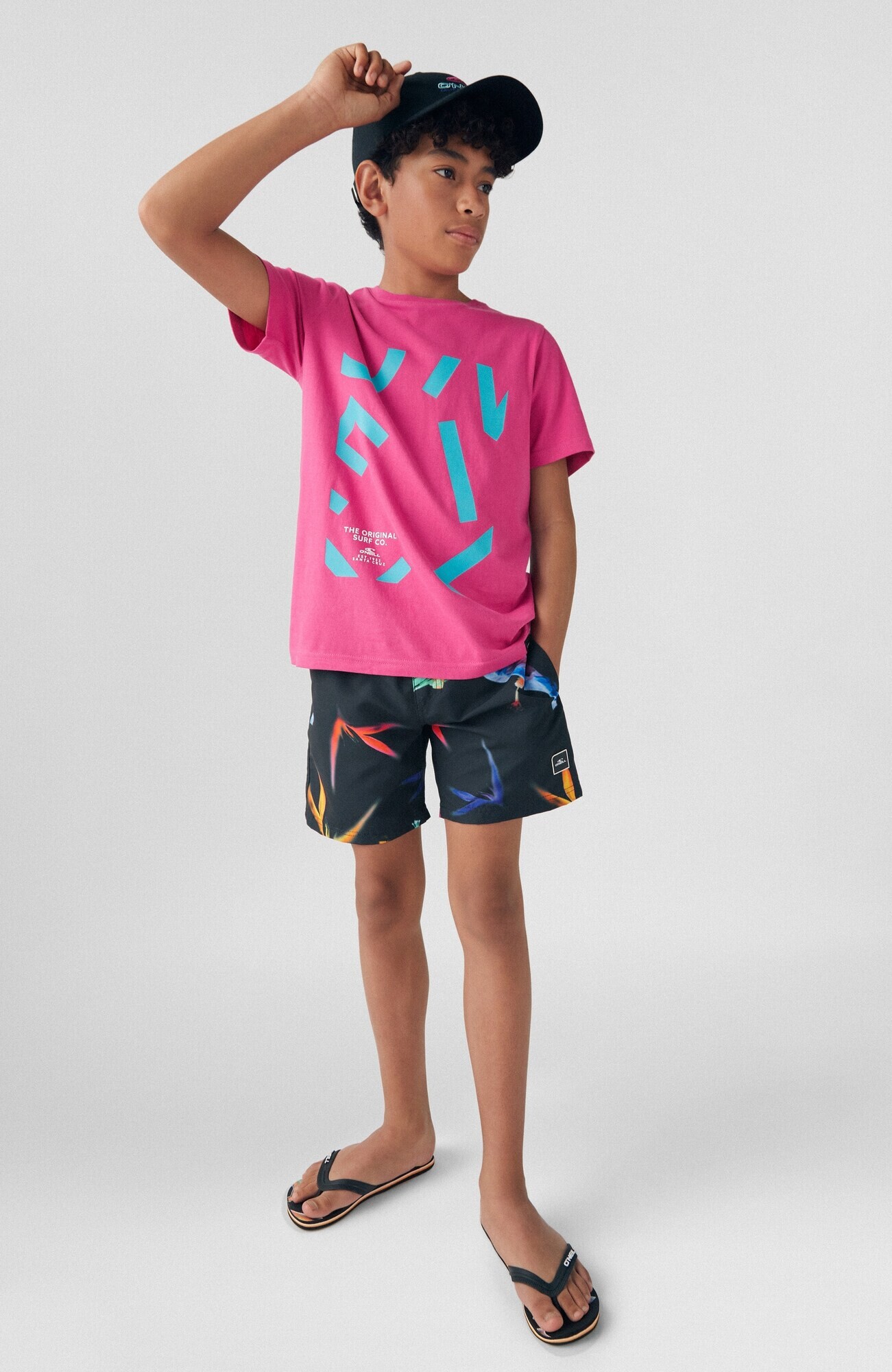 O'NEILL Tricou 'CALI' turcoaz / fucsia / alb - Pled.ro