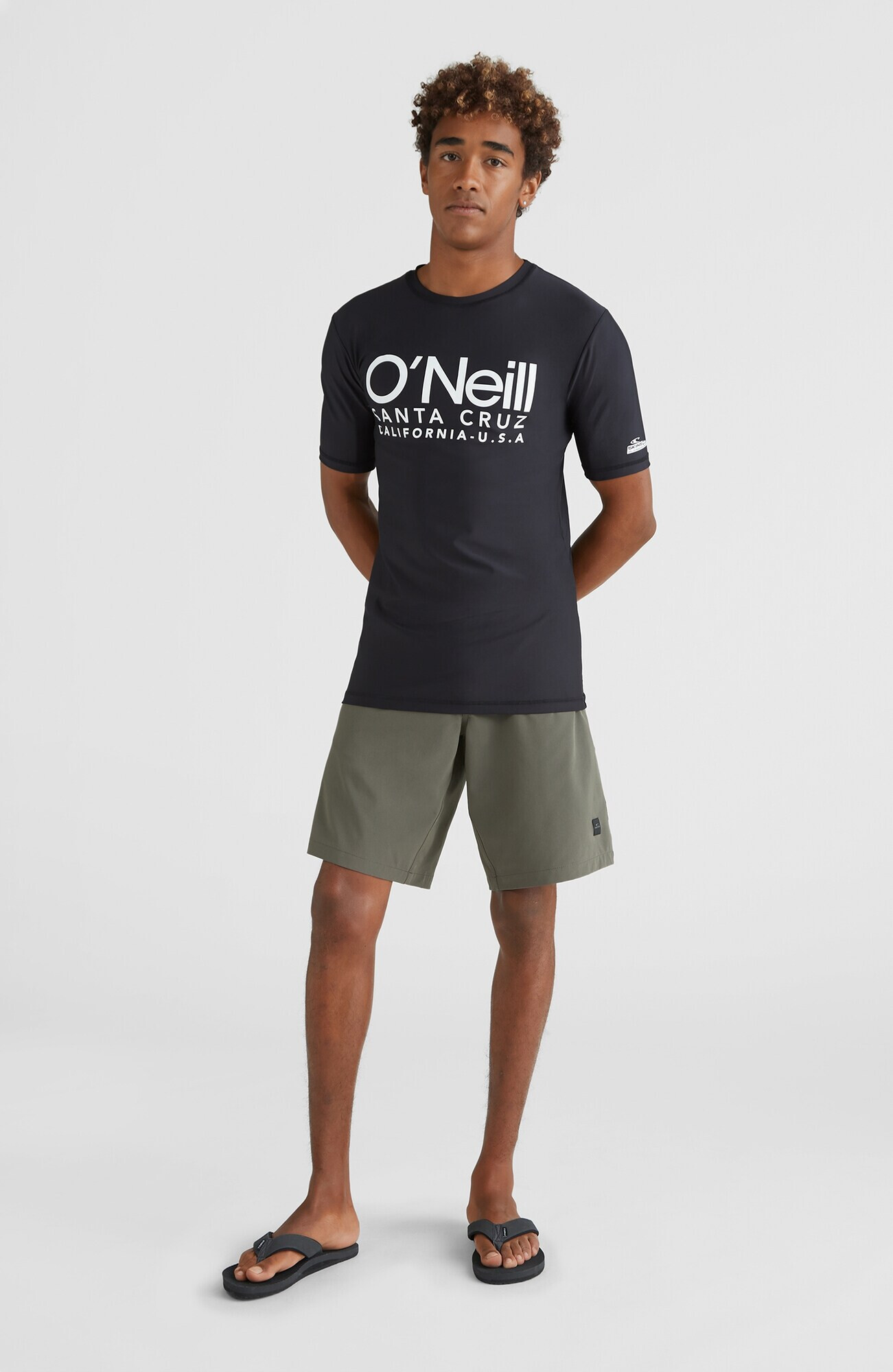 O'NEILL Tricou funcțional 'Skins' negru / alb - Pled.ro