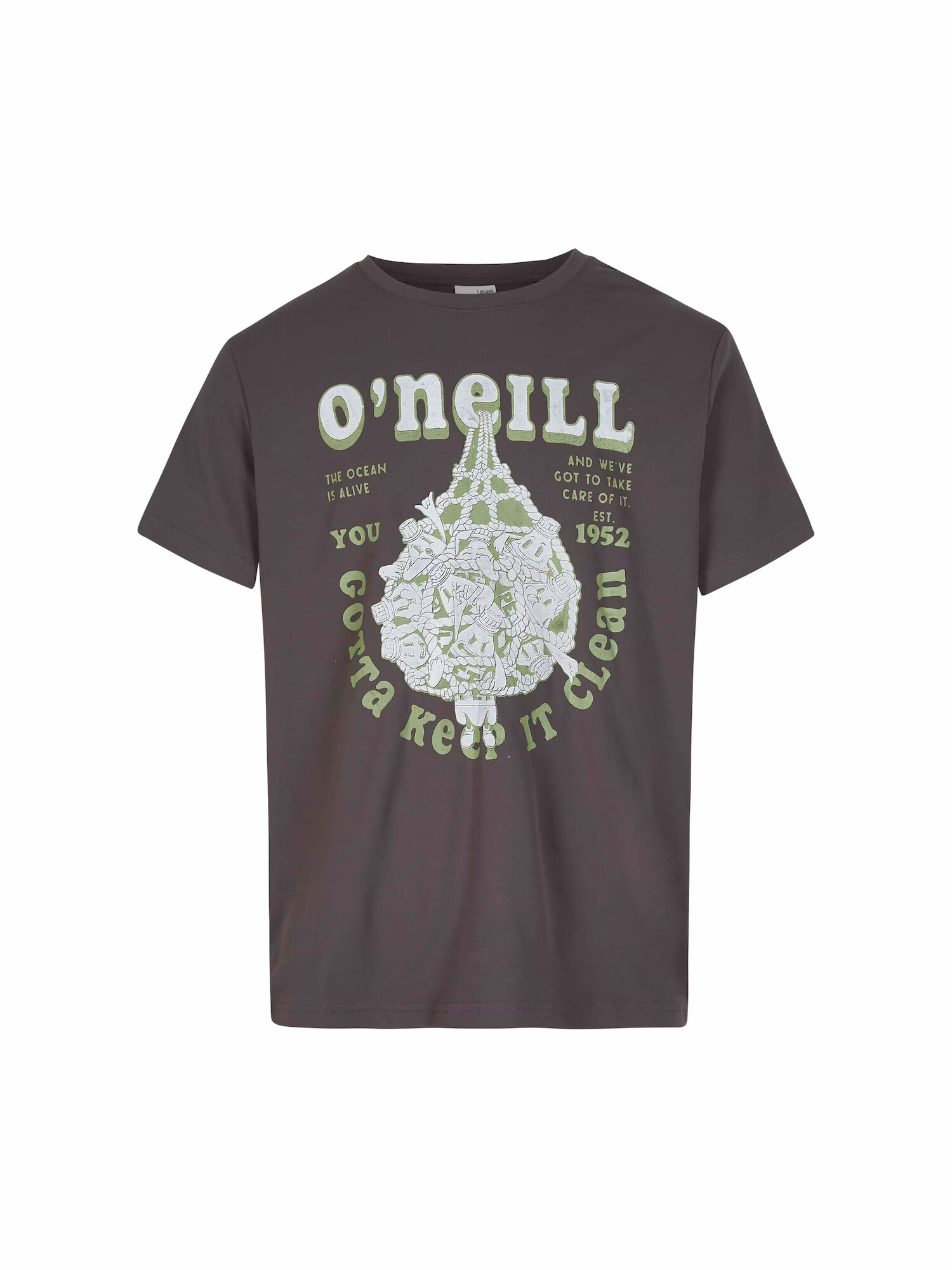 O'NEILL Tricou gri metalic / verde măr / alb murdar - Pled.ro