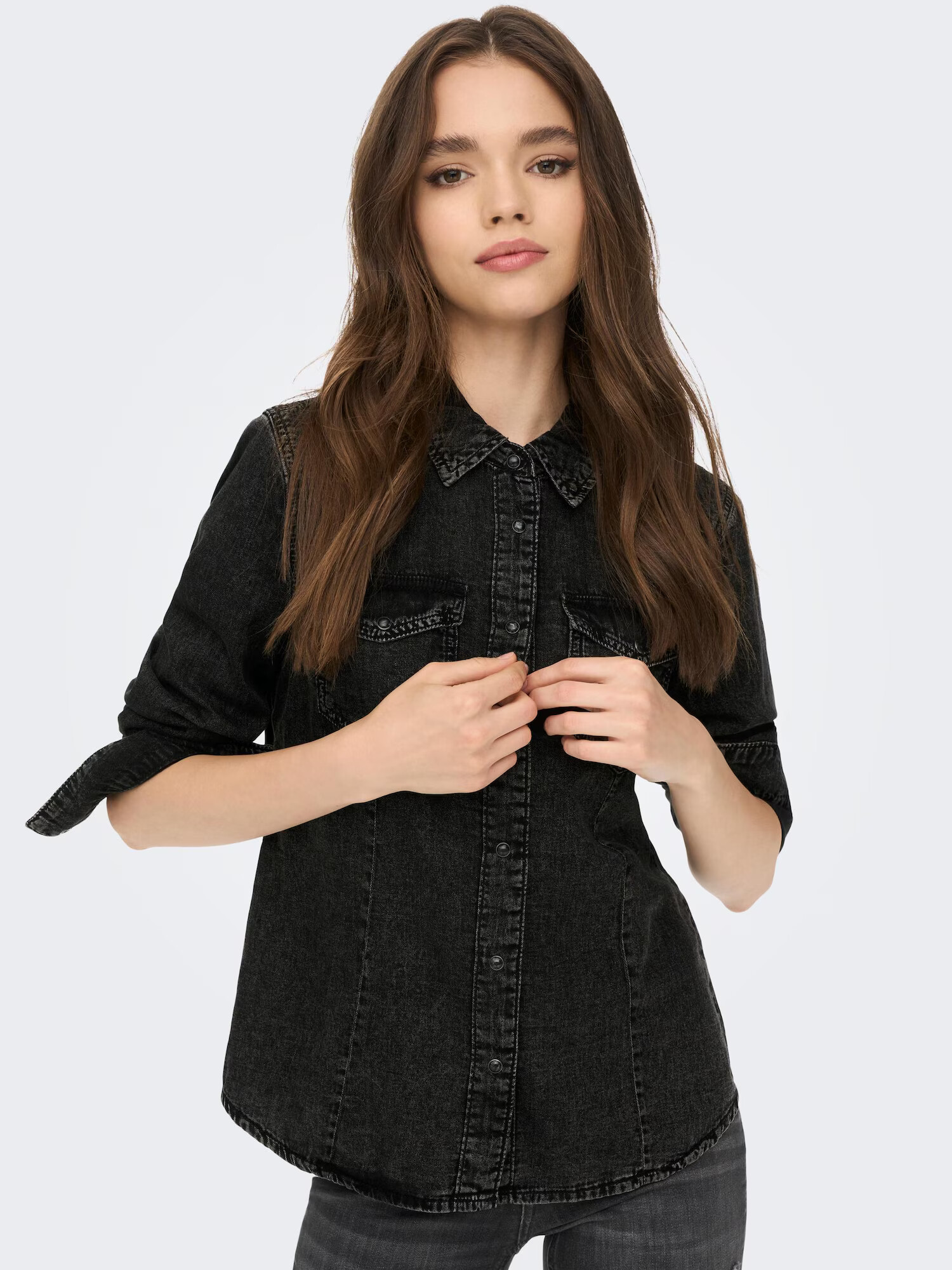 ONLY Bluză negru denim - Pled.ro