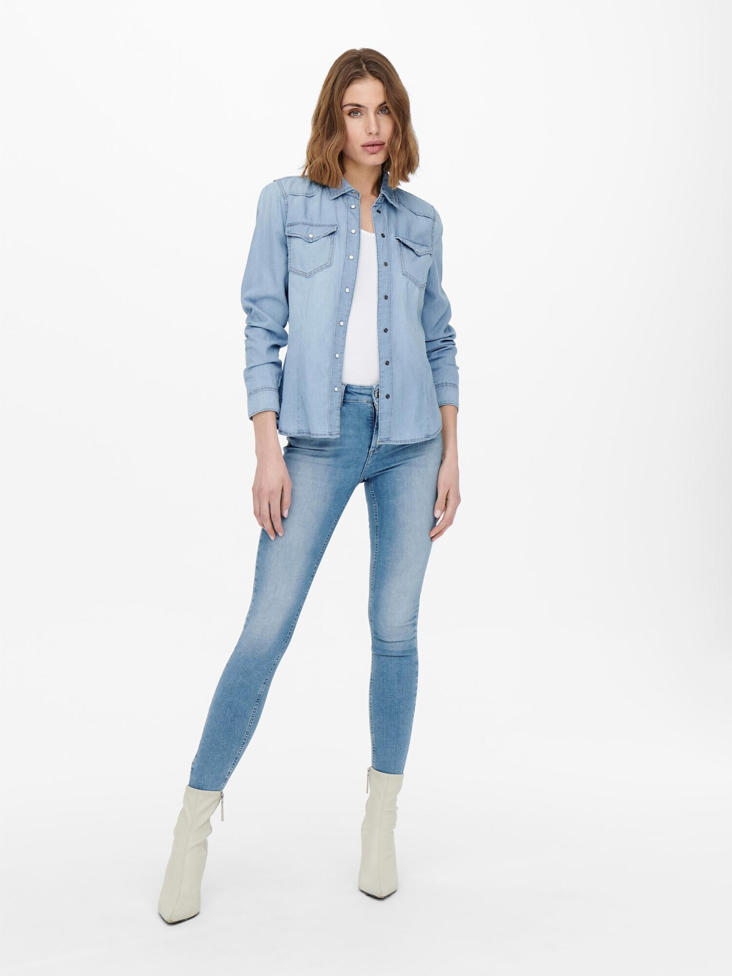 ONLY Bluză 'Rock it' albastru denim - Pled.ro