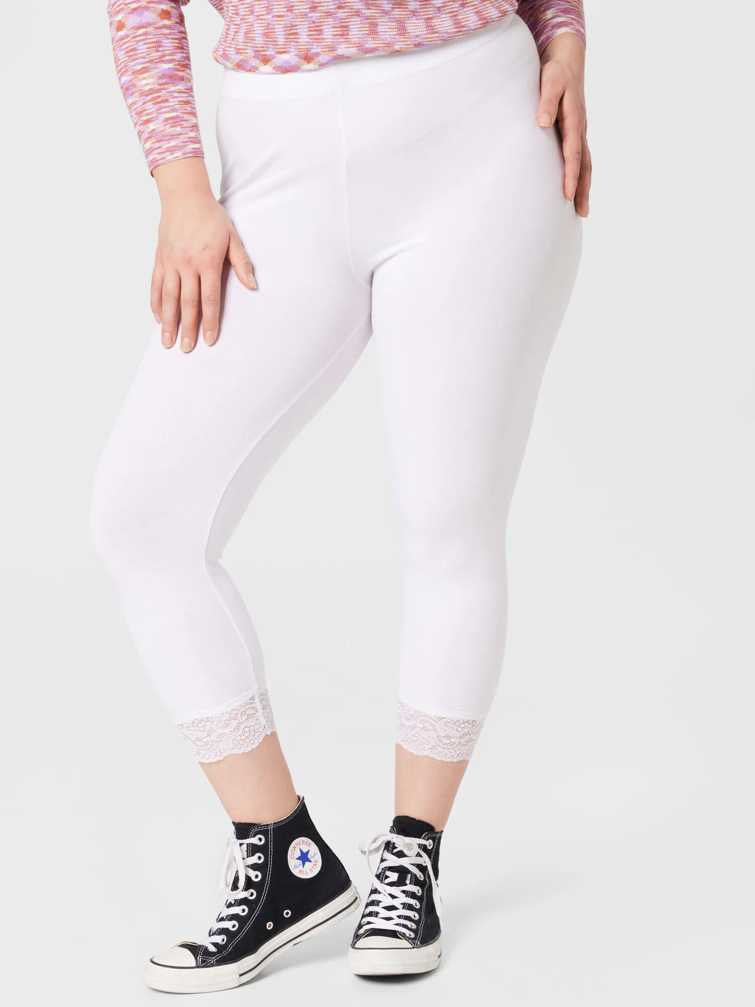 ONLY Carmakoma Leggings alb murdar - Pled.ro