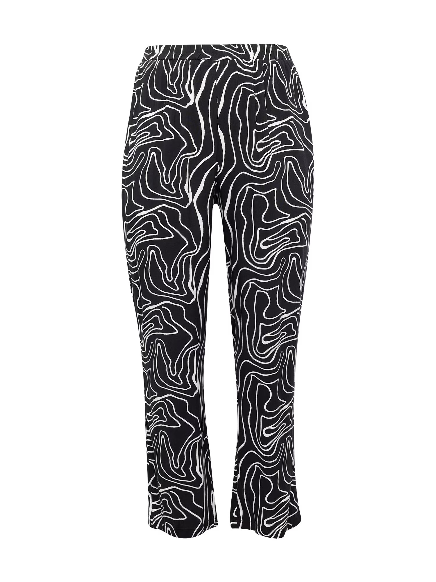 ONLY Carmakoma Pantaloni 'DES ALLIE' negru / alb - Pled.ro