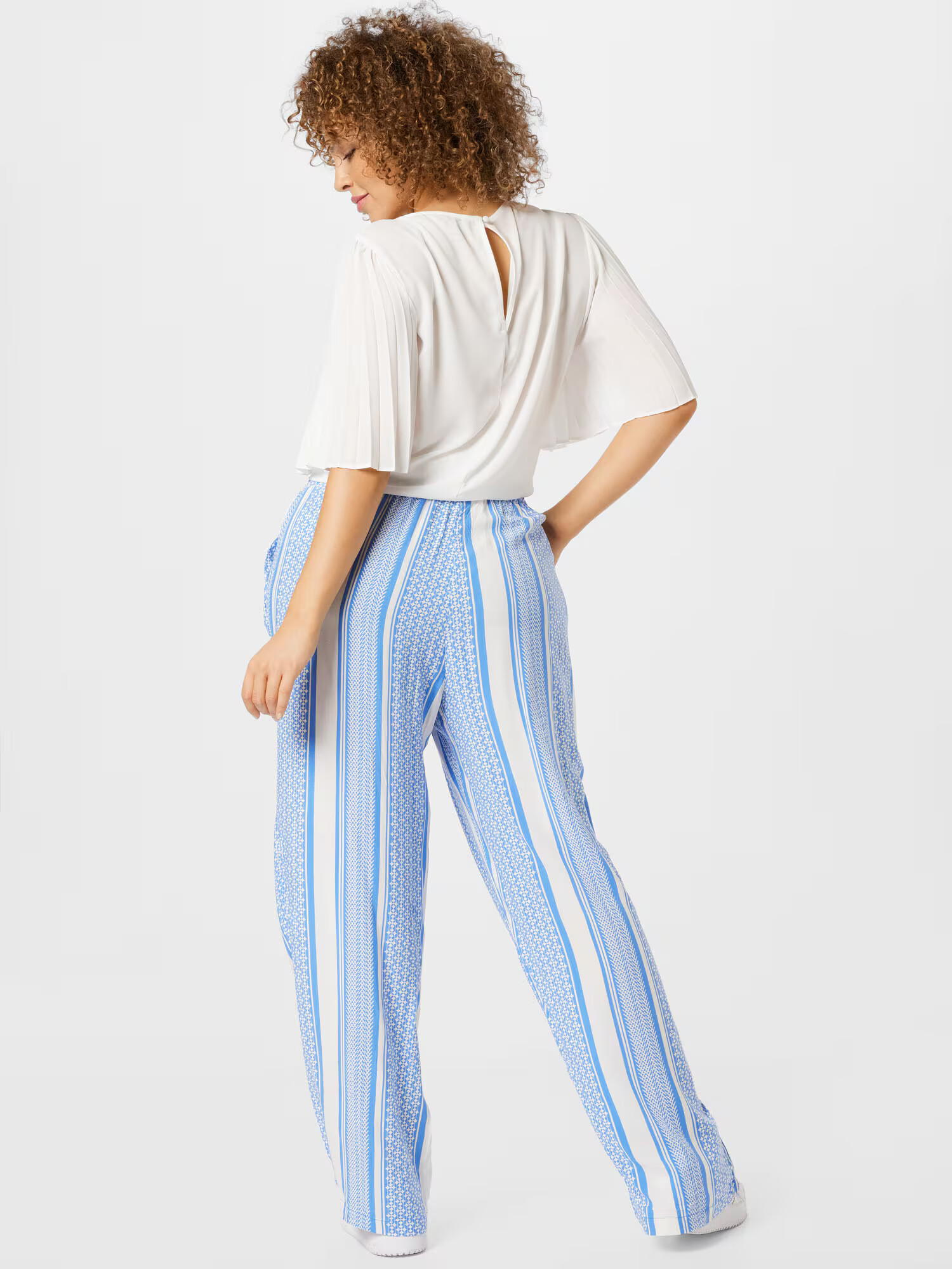 ONLY Carmakoma Pantaloni 'Marrakesh' albastru / alb - Pled.ro