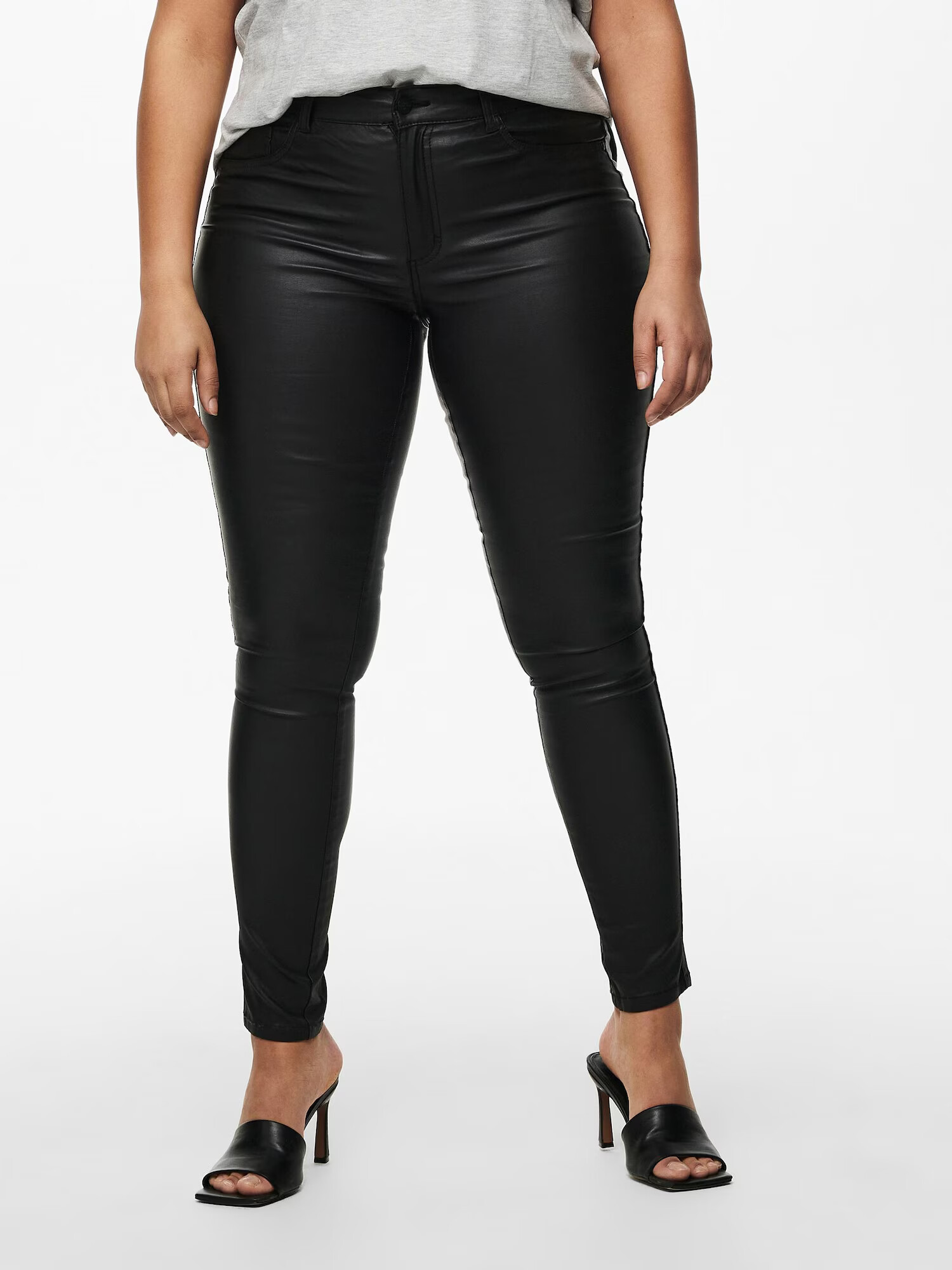 ONLY Carmakoma Leggings 'Punk' negru - Pled.ro