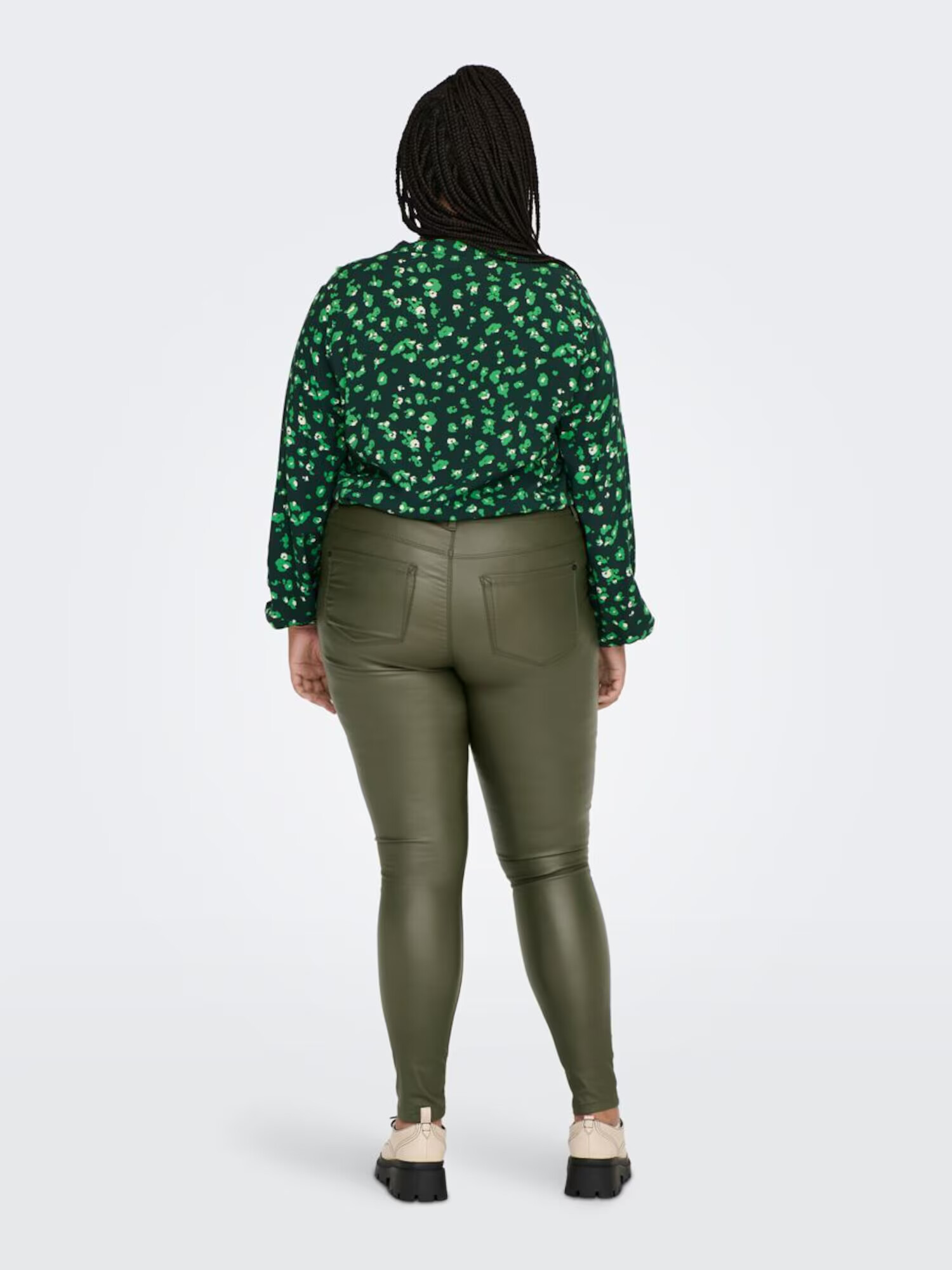 ONLY Carmakoma Pantaloni 'Punk' verde - Pled.ro