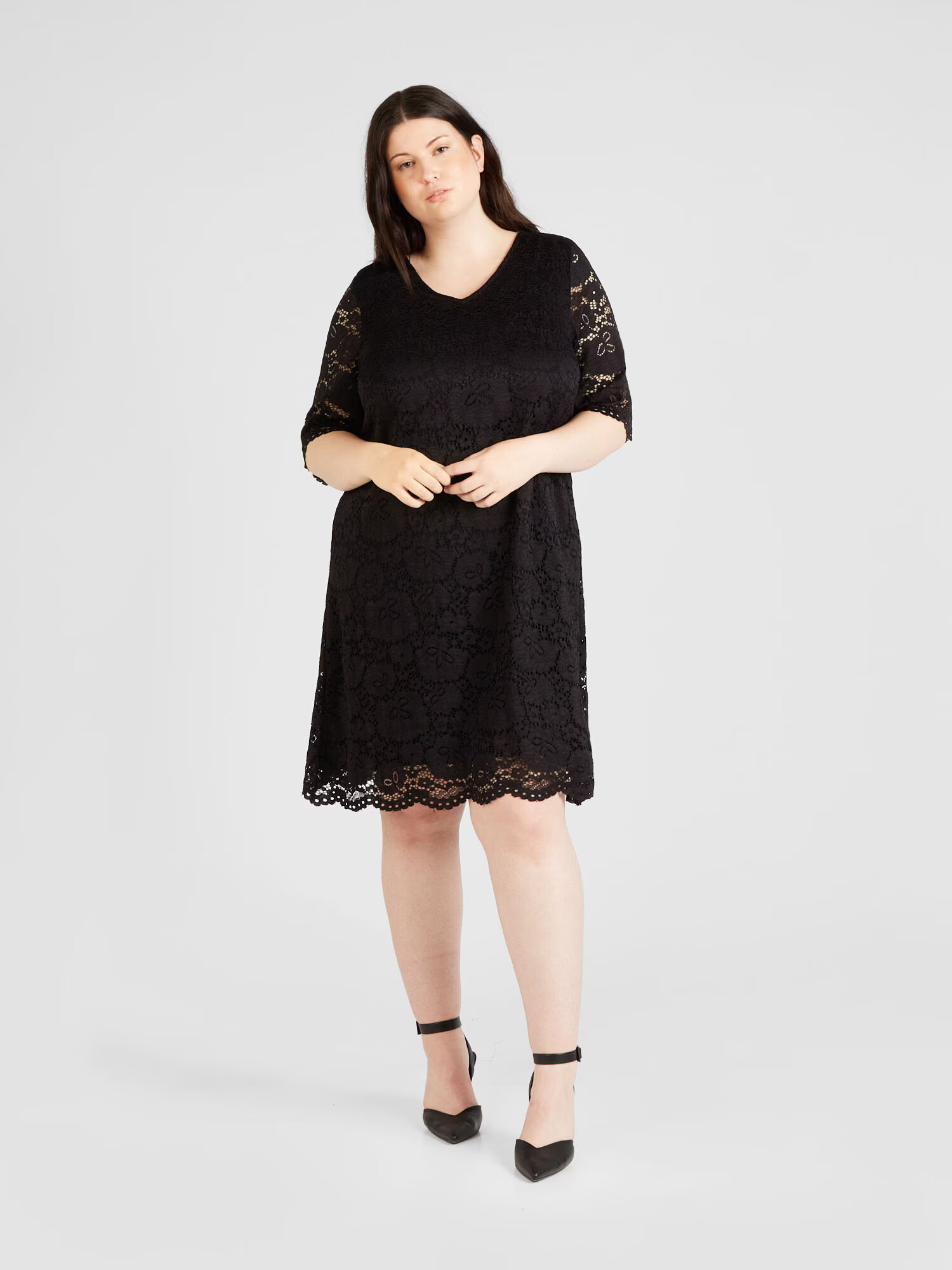 ONLY Carmakoma Rochie de cocktail 'SUMMER' negru - Pled.ro