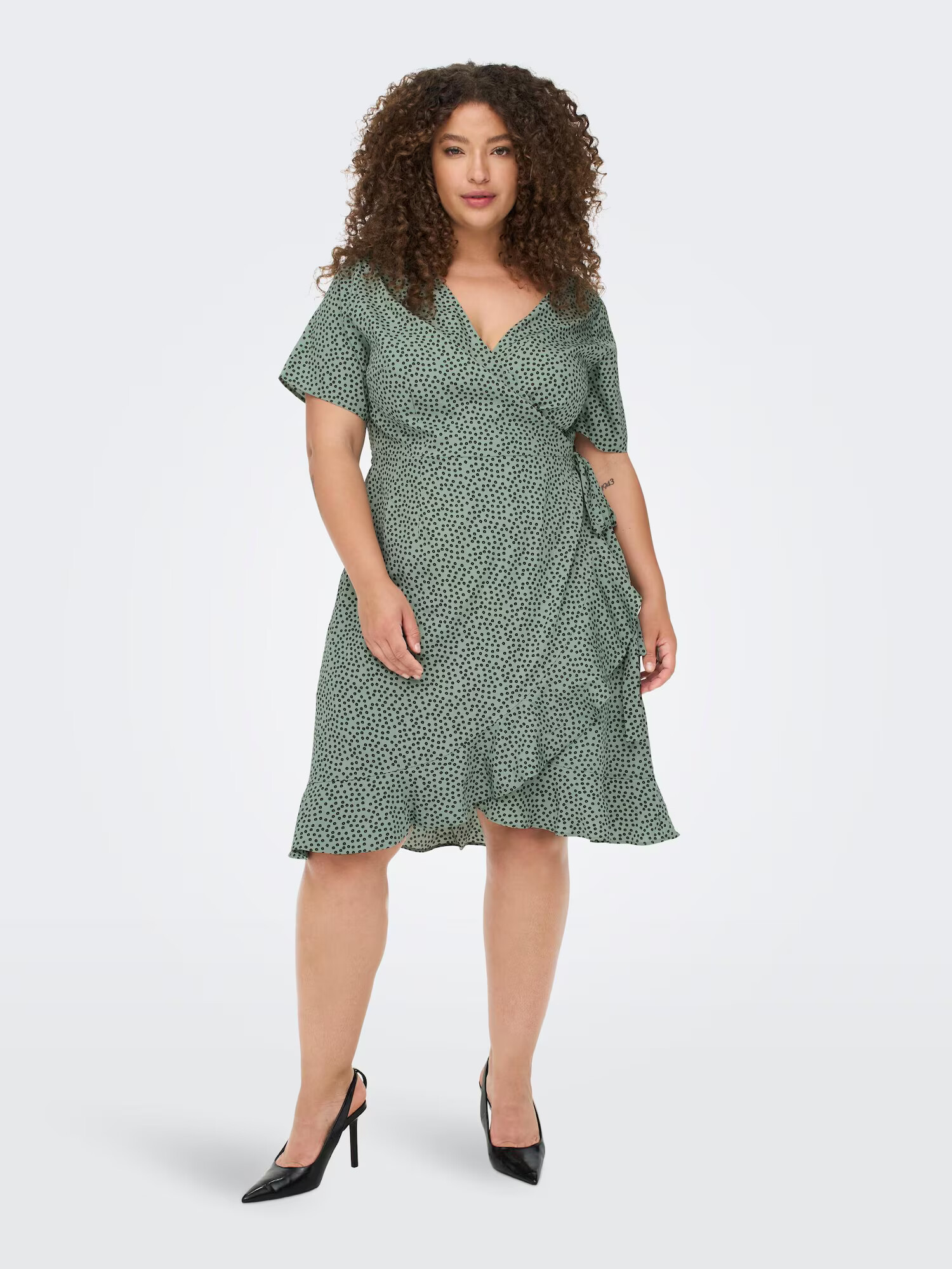 ONLY Carmakoma Rochie 'LIVIA' verde / negru - Pled.ro