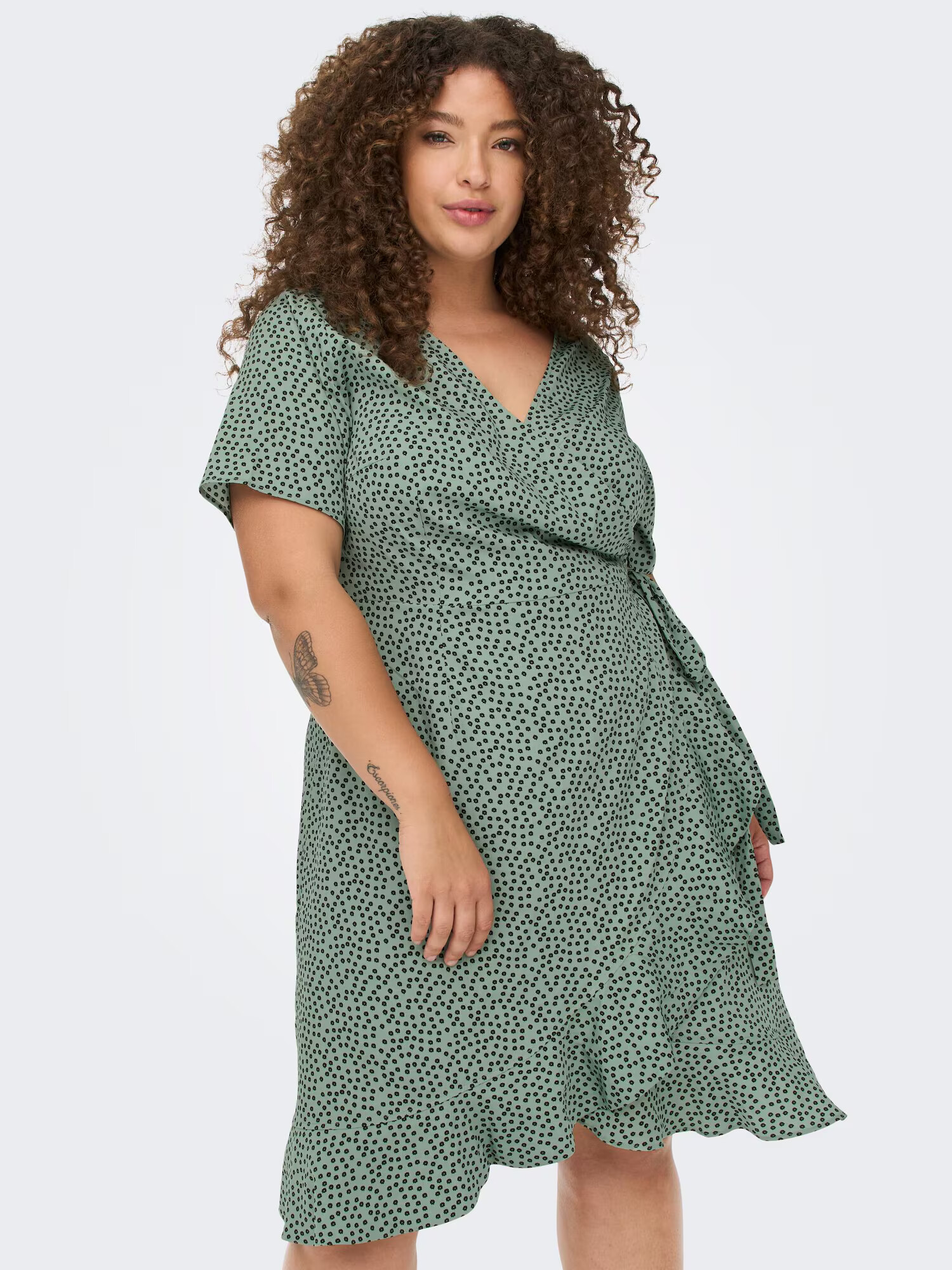 ONLY Carmakoma Rochie 'LIVIA' verde / negru - Pled.ro