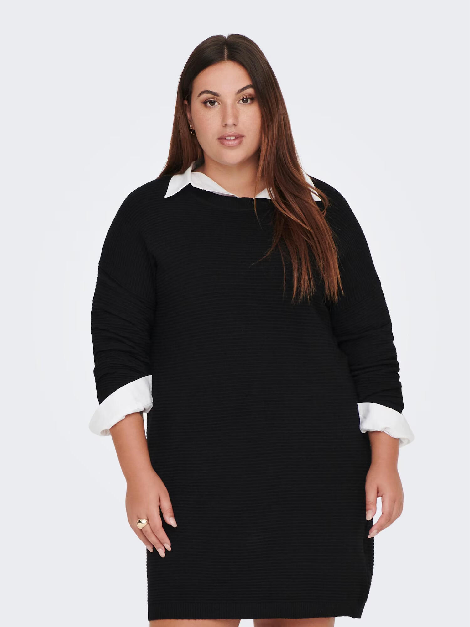 ONLY Carmakoma Rochie tricotat negru - Pled.ro