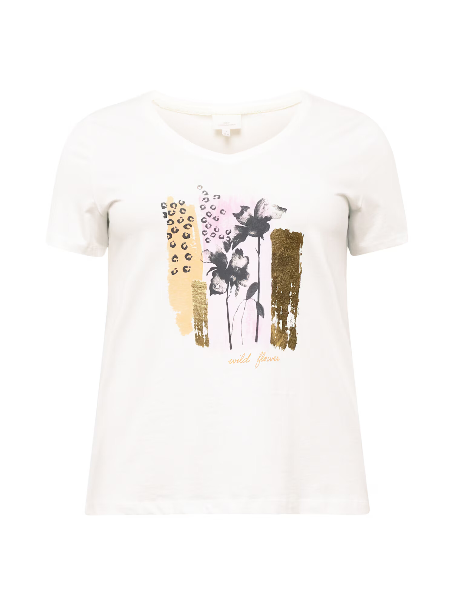 ONLY Carmakoma Tricou 'LISA' auriu / roz / negru / alb - Pled.ro