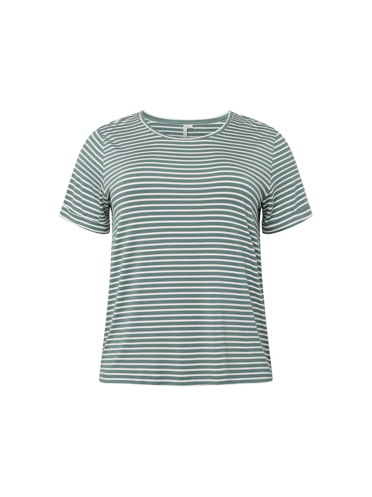 ONLY Carmakoma Tricou 'NANNA' verde smarald / alb - Pled.ro